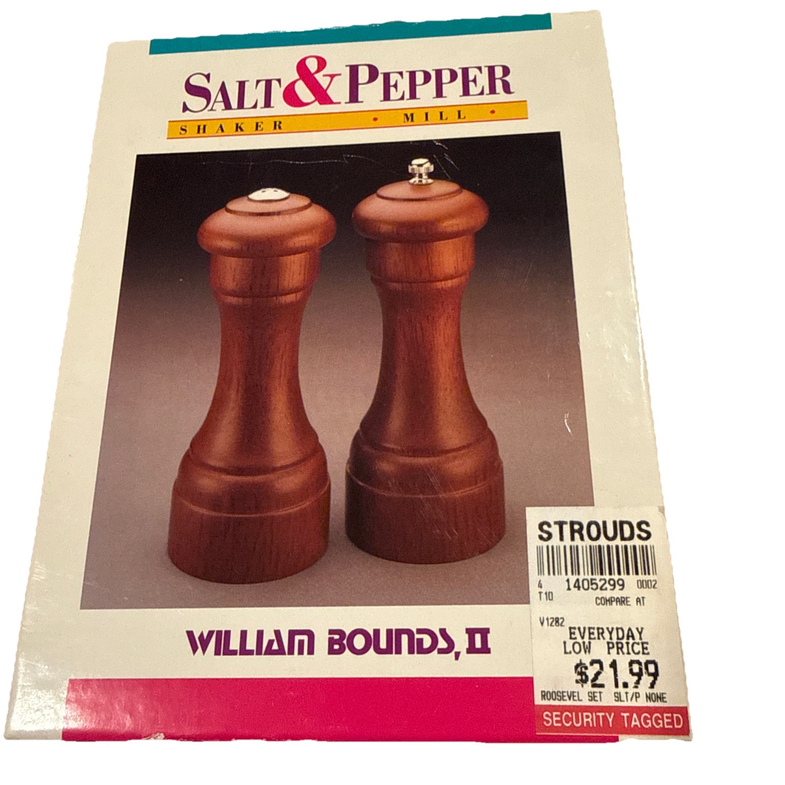 VTG William Bounds II Classic Roosevelt Style Walnut Wood Salt And Pepper Mill VTG William Bounds II Classic Roosevelt Style Walnut Wood Salt And Pepper Mill
