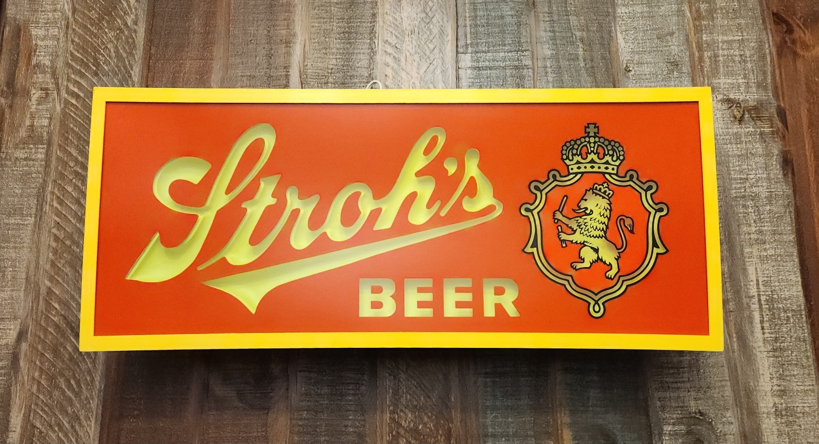Vintage 80s Strohs Beer Lighted Sign New Old Stock Rare