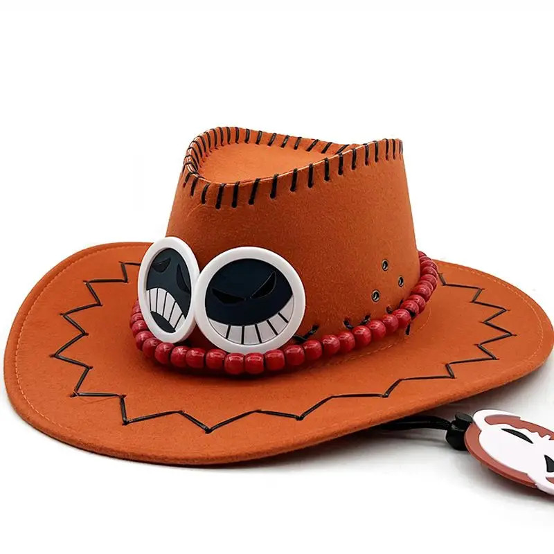 One Piece Fire Fist Ace Cowboy Hat Cosplay Sun Beach Hat for Men One Piece Fire Fist Ace Cowboy Hat Cosplay Sun Beach Hat for Men