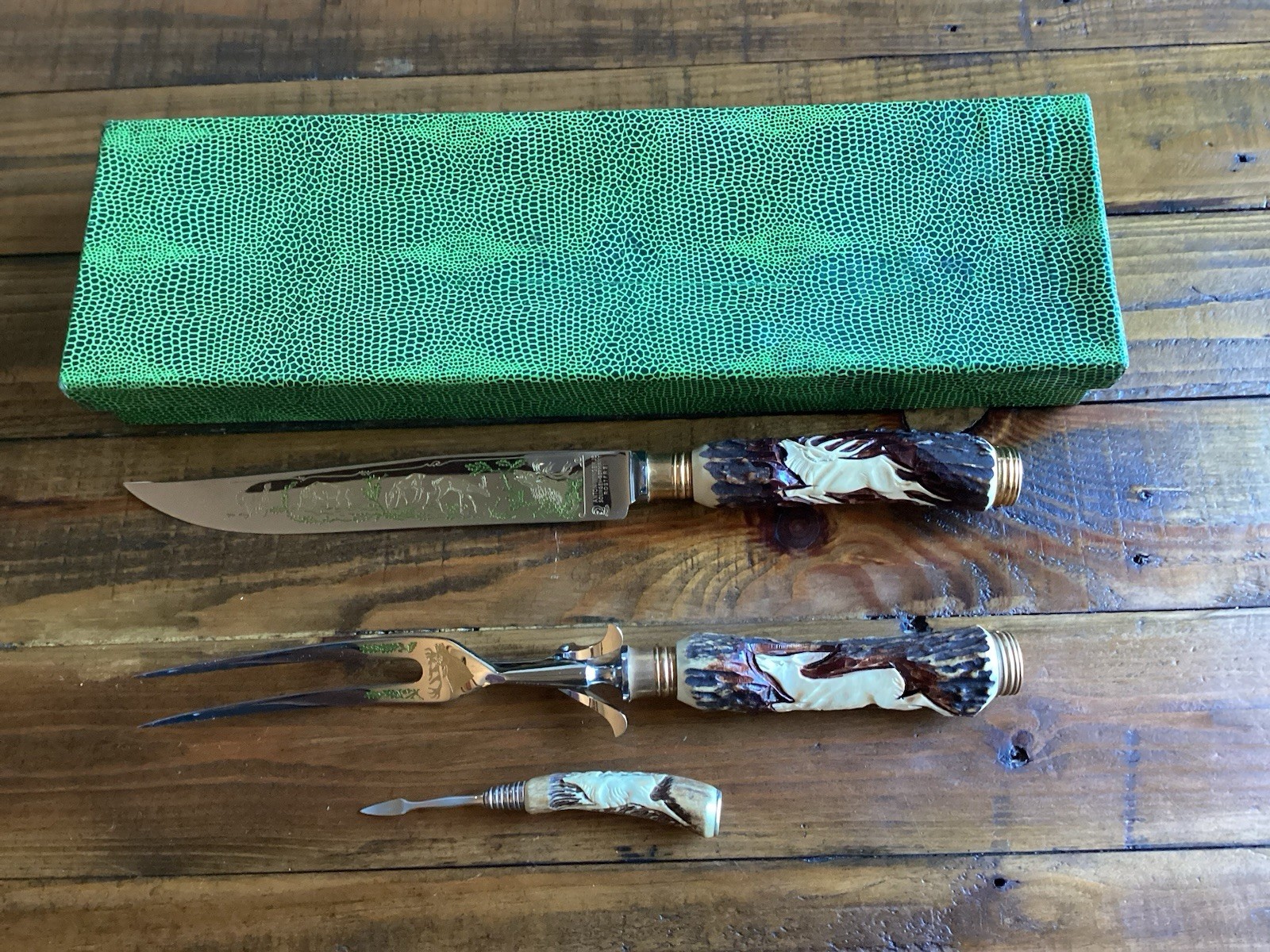 Vtg Anton Wingen Jr. Sollingen Germany Rostfrei 3 Pc. Carving Set Vtg Anton Wingen Jr. Sollingen Germany Rostfrei 3 Pc. Carving Set