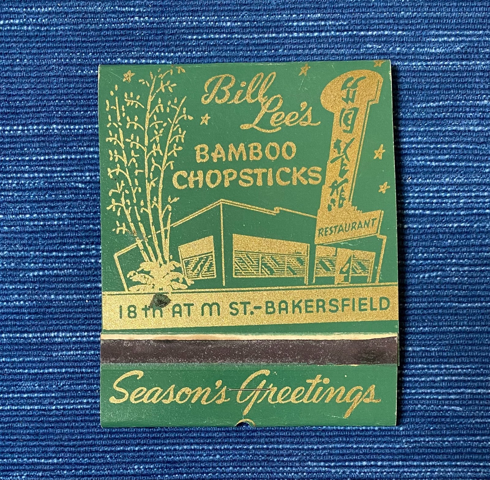 VTG Bill Lee's Restaurant Bakersfield CA Full Giant Printed Feature Matchbook