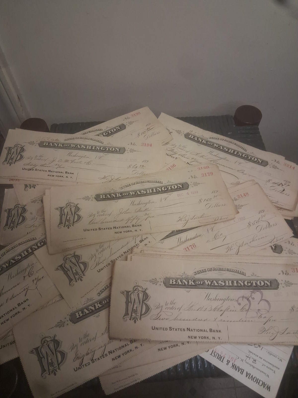 (100) x 1800’s antique/vintage Bank check Ephemera 1893 Good Condition (100) x 1800’s antique/vintage Bank check Ephemera 1893 Good Condition