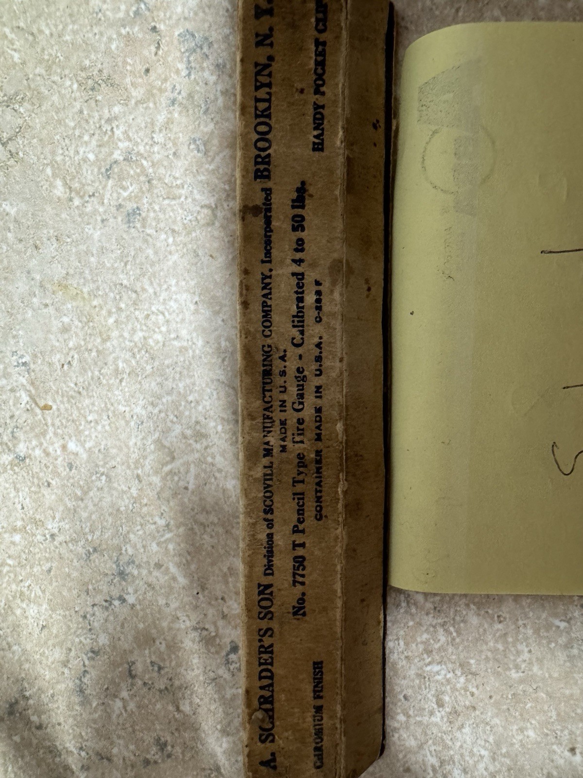 Vintage Schrader Tire Pressure Gauge w/ Pocket Clip, Nice Patina