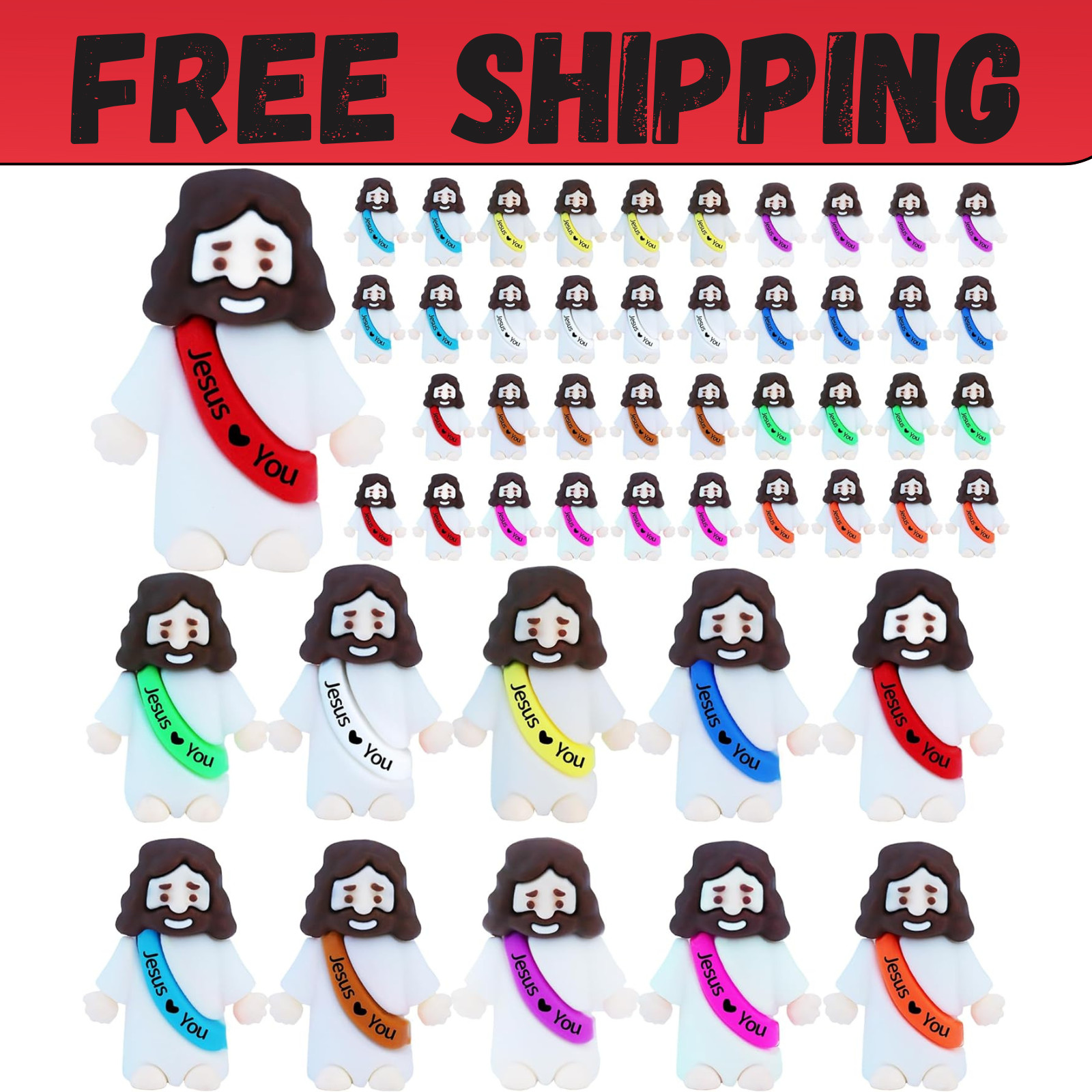 50 Pcs Little Jesus Figures– Rubber Mini Jesus Figurines in Bulk Christian Doll 50 Pcs Little Jesus Figures– Rubber Mini Jesus Figurines in Bulk Christian Doll