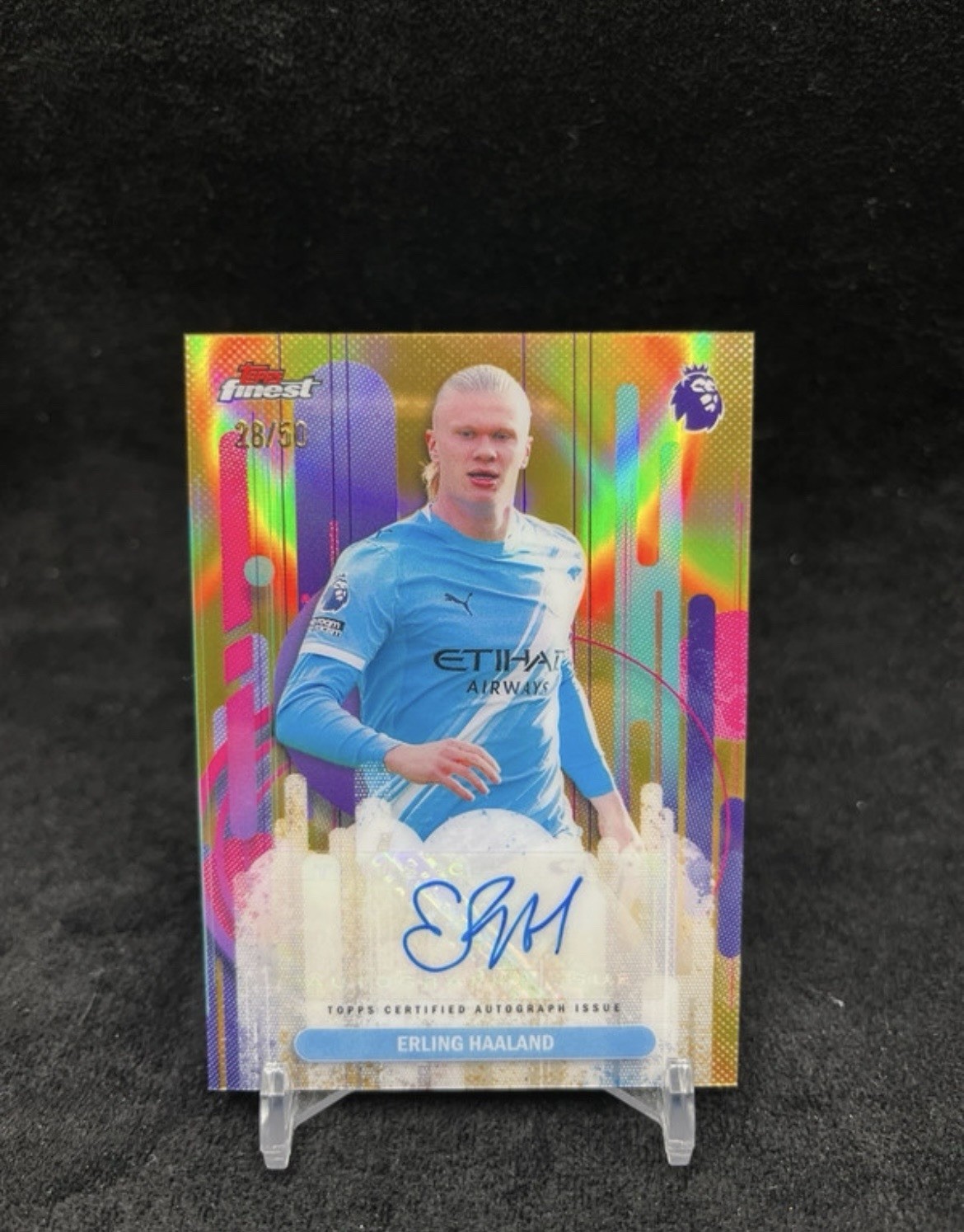 Erling Haaland Topps Finest Premier League 2026 Auto /50 Manchester City Gold