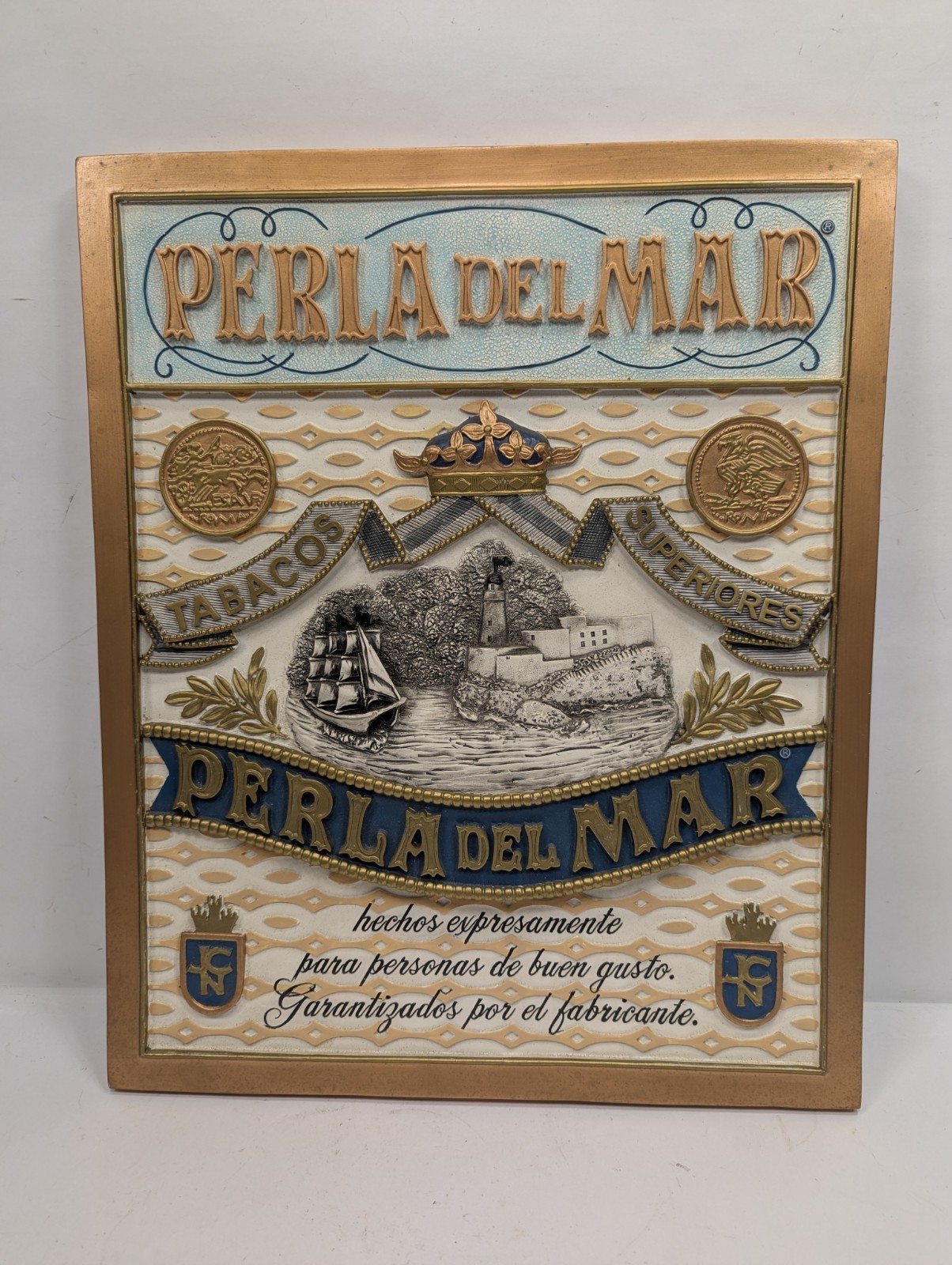 Perla Del Mar Cigar Advertising Plaque