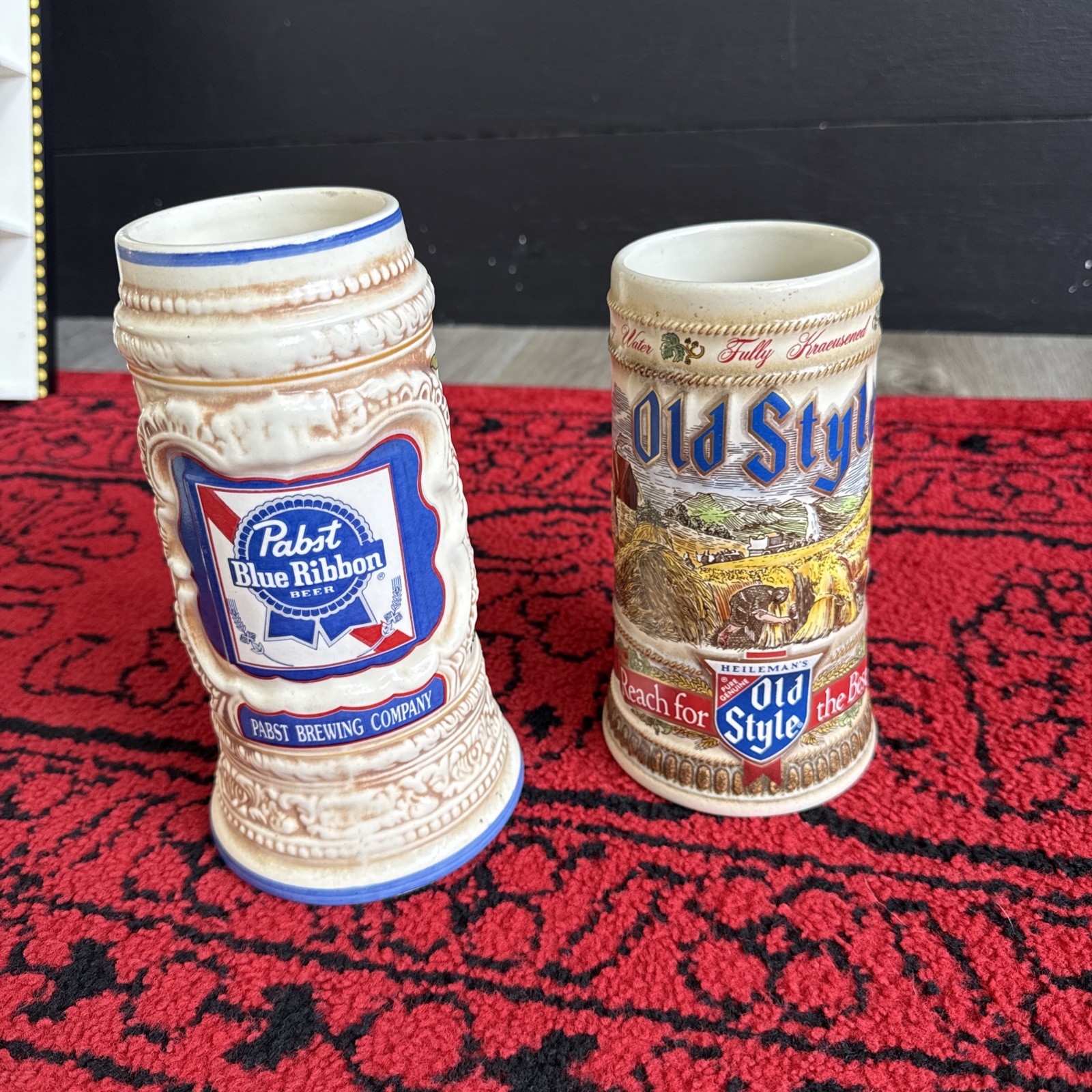 PBR And Old Style Beer Steins 1988 Vintag Limited Edition Numbered G Heilman PBR And Old Style Beer Steins 1988 Vintag Limited Edition Numbered G Heilman