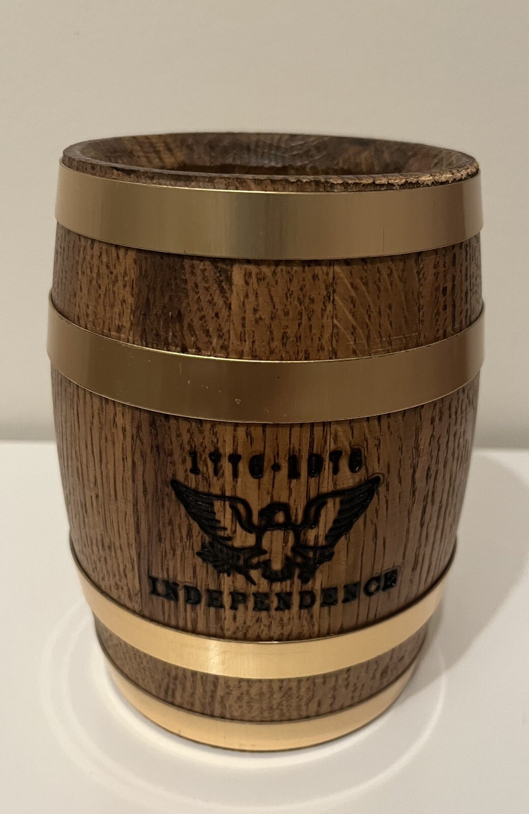 Vintage Wood Whiskey Barrel Hub Federal Savings Advertising Bank