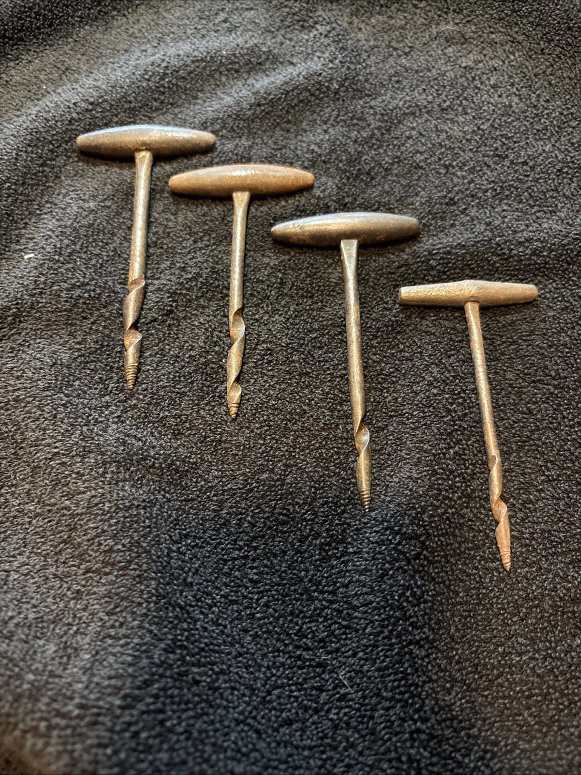 Antique Gimlets, Set Of 4, Different Sizes, Metal Handled Auger Antique Gimlets, Set Of 4, Different Sizes, Metal Handled Auger
