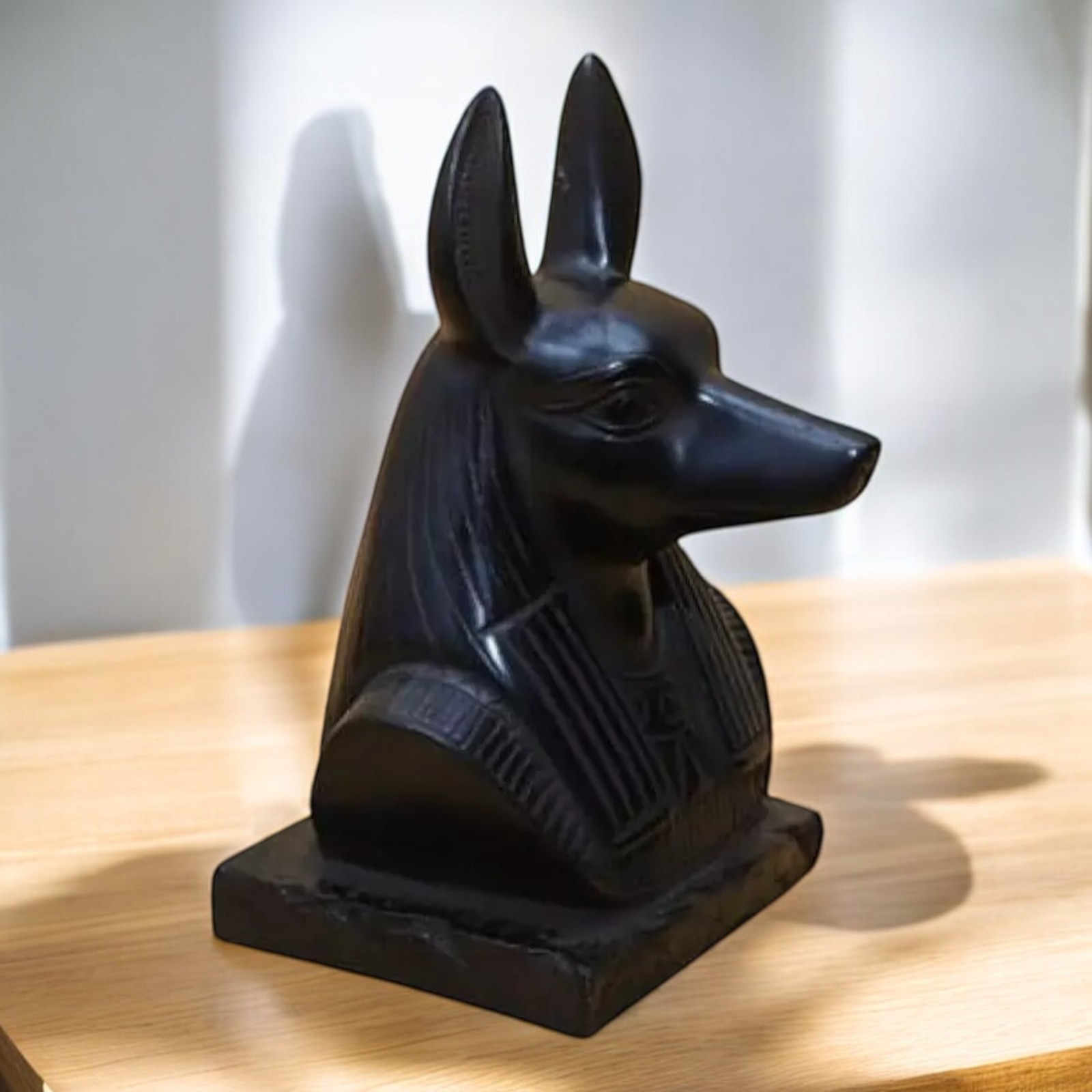Rare Ancient Egyptian Antique Anubis Head Statue Pharaonic Goddess of Egypt BC