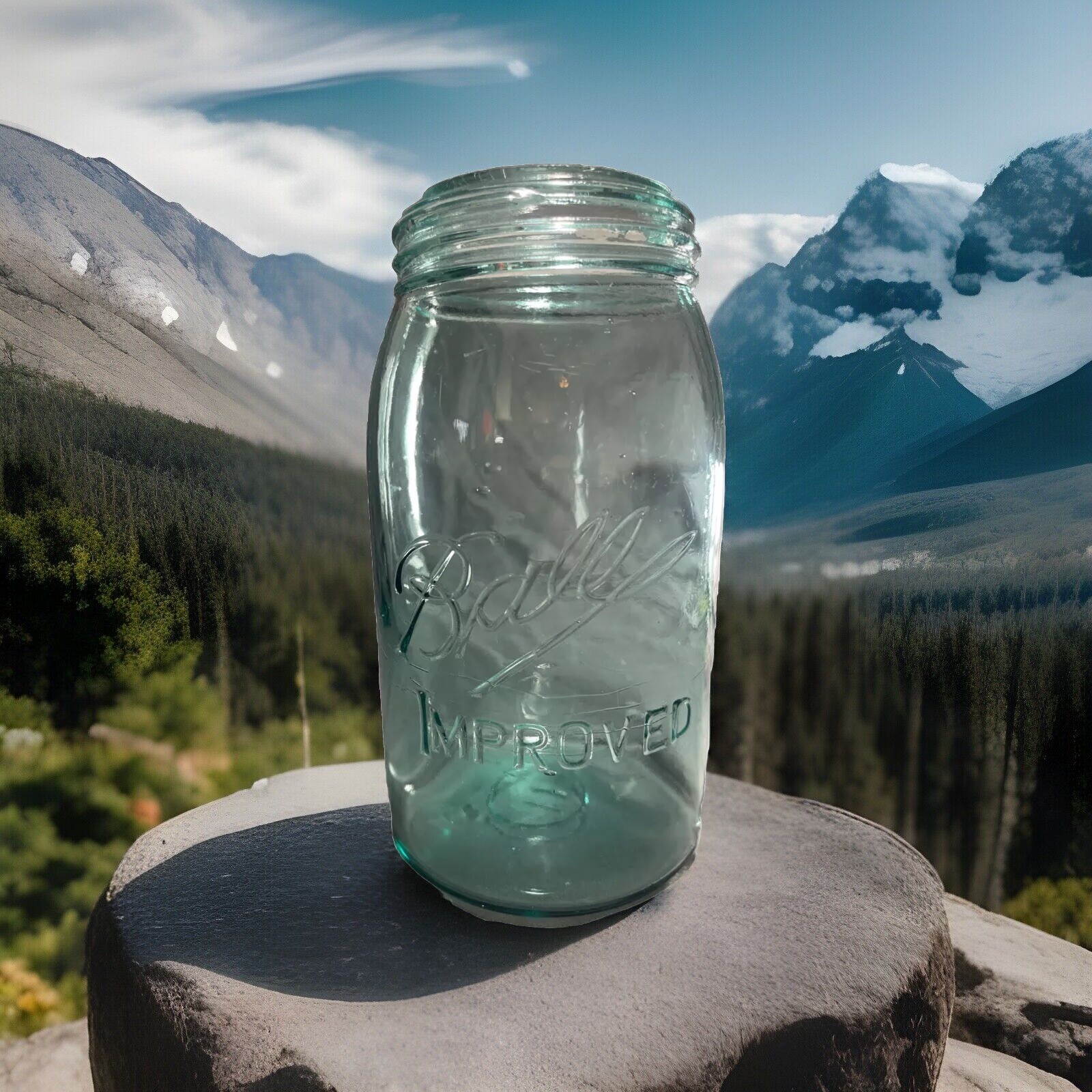 🫙 The Legendary “Lucky” Ball Jar — Triple L Aqua Glass, c. 1900–1910 ✨