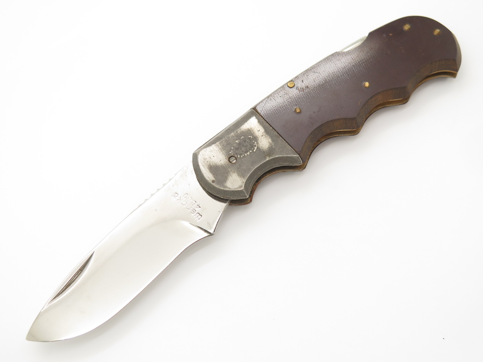 Vtg 70s Wenoka Magnum Imai Seki Japan Folding Hunter Lockback Knife Unfinished#1