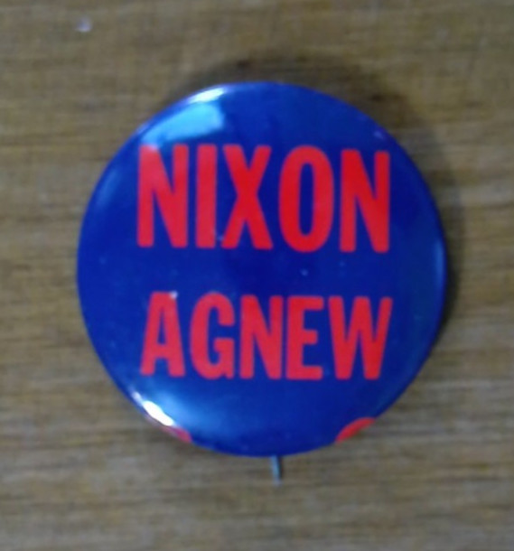 1972 Nixon Agnew Presidential Political Campaign Election Official Button Pin
