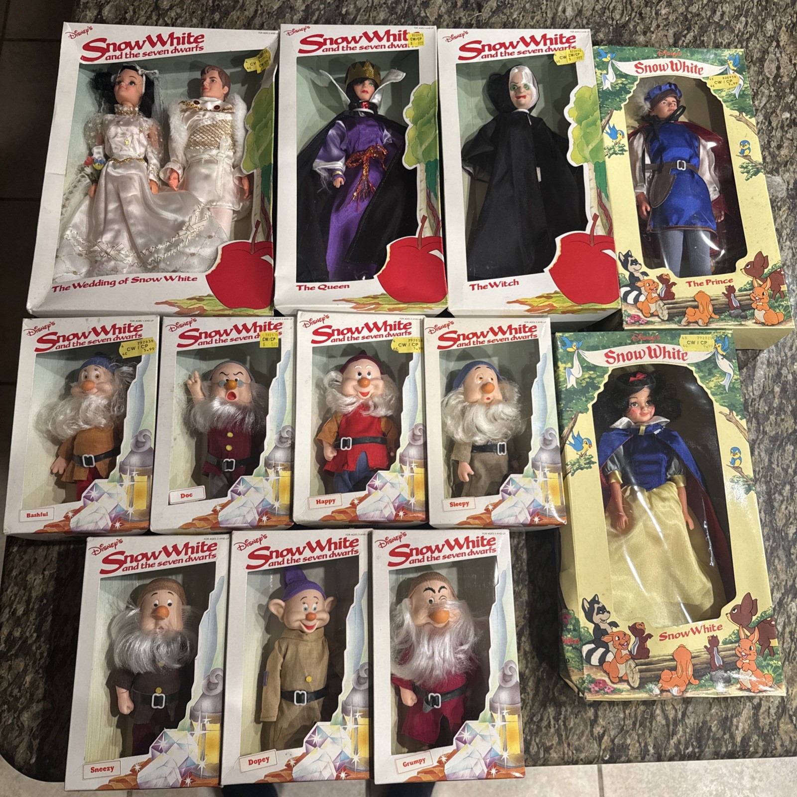 Vintage 1980s Bikin Snow White, Handsome Prince The Seven Dwarfs And Others 12pc Vintage 1980s Bikin Snow White, Handsome Prince The Seven Dwarfs And Others 12pc