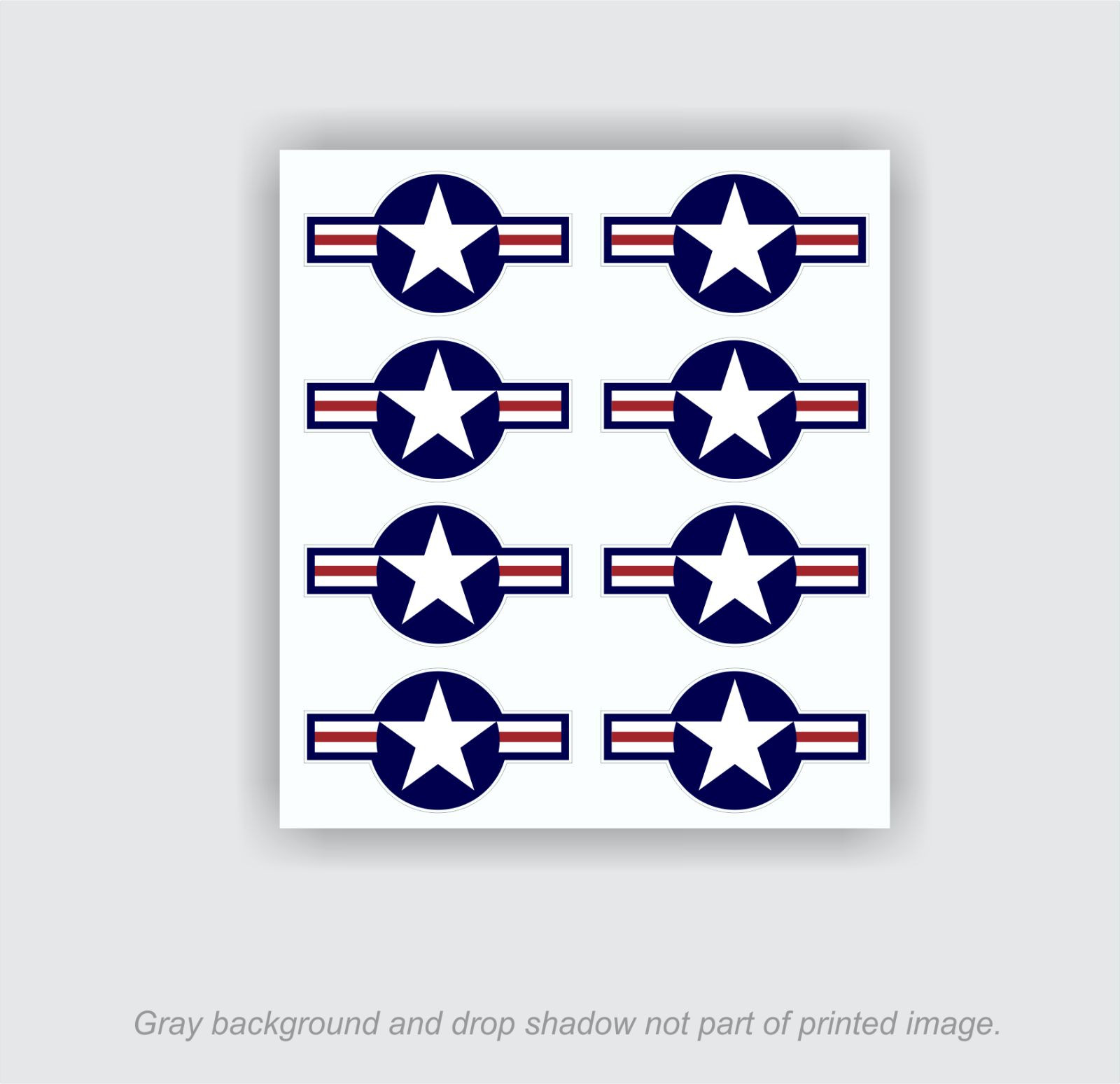 8pk - USAF Roundel Decals .75h x 1.4w Stickers Air Force Logo Military Aircraft 8pk - USAF Roundel Decals .75h x 1.4w Stickers Air Force Logo Military Aircraft