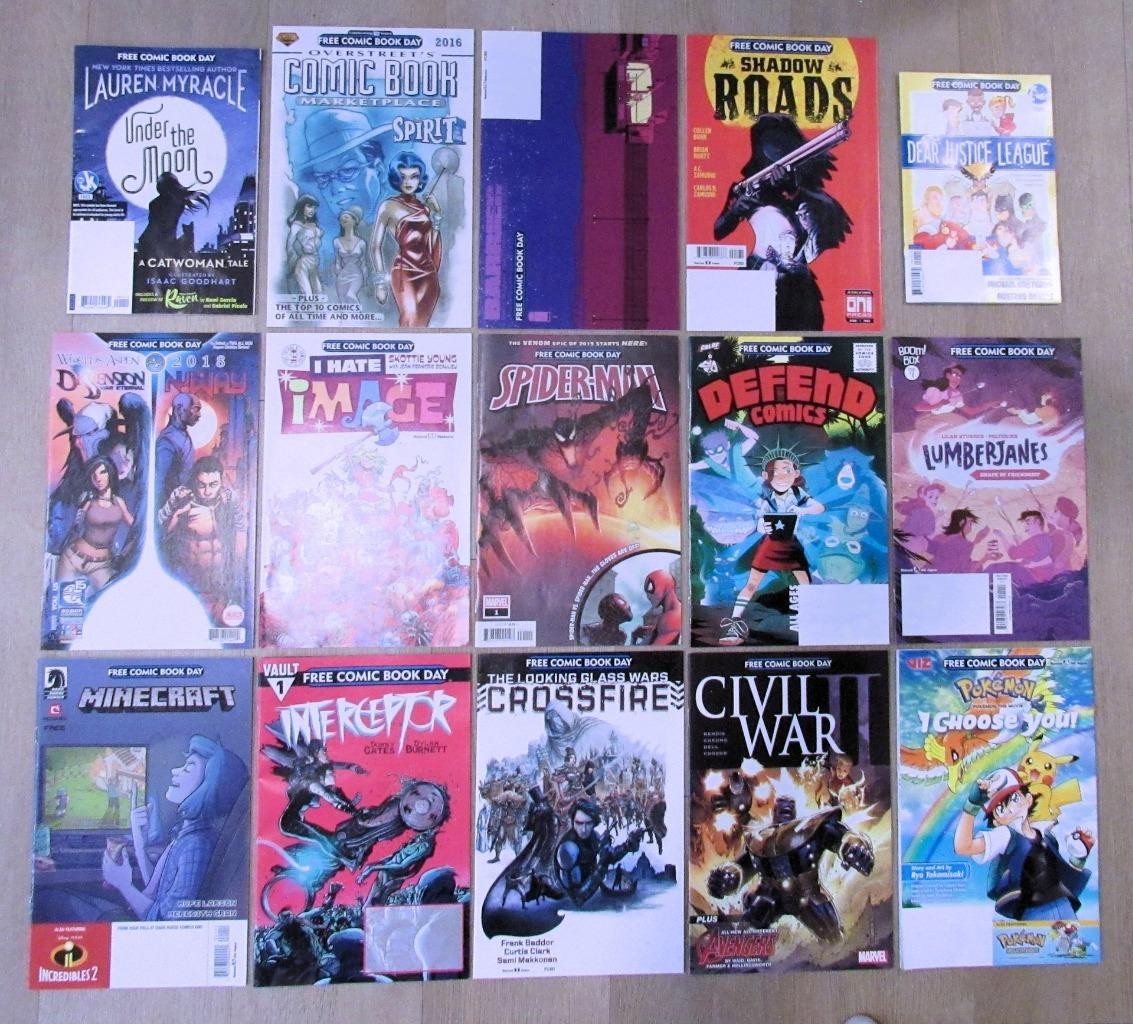 (19) Free Comic Book Day (FCBD) Mixed Lot w/ Spider-Man, Civil War, Crossfire +
