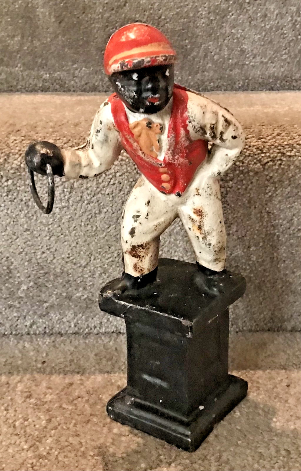 Vintage Cast Iron Hitching Post Horse Jockey Vintage Door Stopper Vintage Cast Iron Hitching Post Horse Jockey Vintage Door Stopper