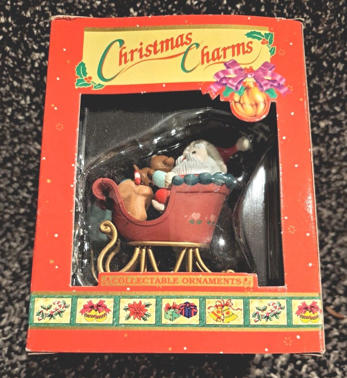 Lustre Fame Christmas Charms 1992 Christmas Ornaments in the Box, 8 Designs