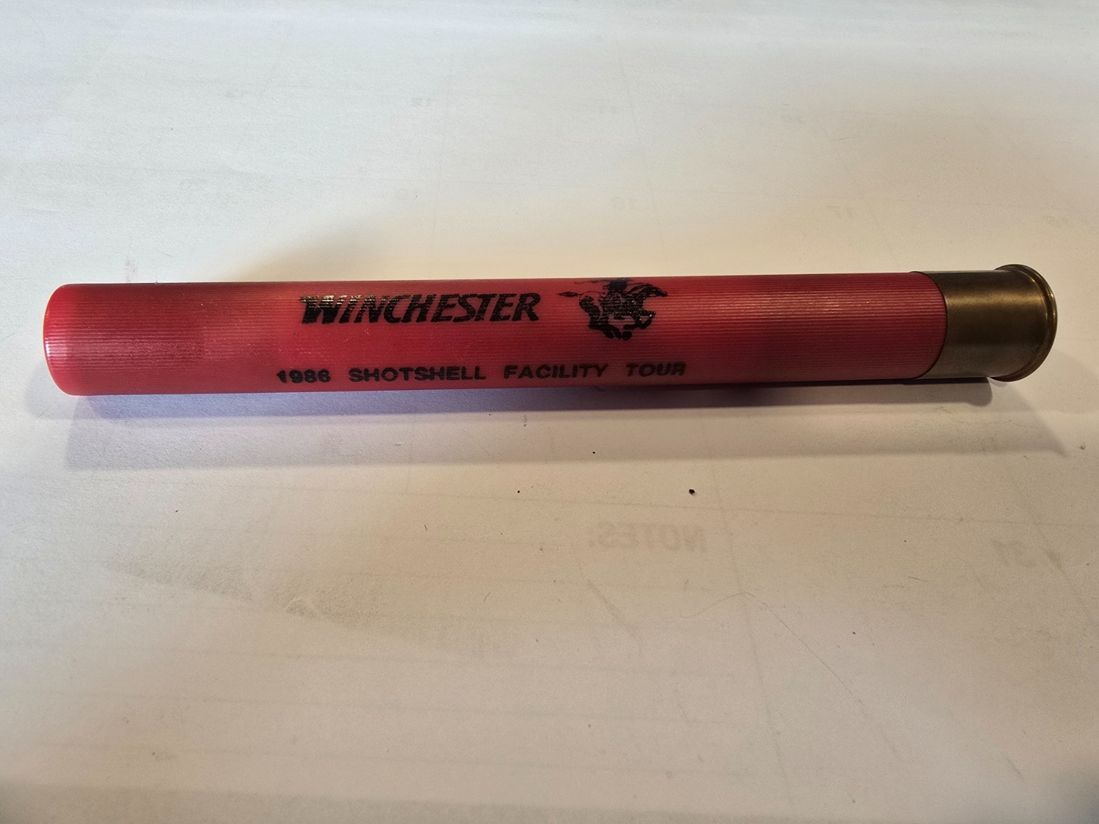 RARE WINCHESTER 1986 SHOTSHELL FACILITY TOUR SAMPLE 12GA SLAG REMOVAL PROP SHELL RARE WINCHESTER 1986 SHOTSHELL FACILITY TOUR SAMPLE 12GA SLAG REMOVAL PROP SHELL