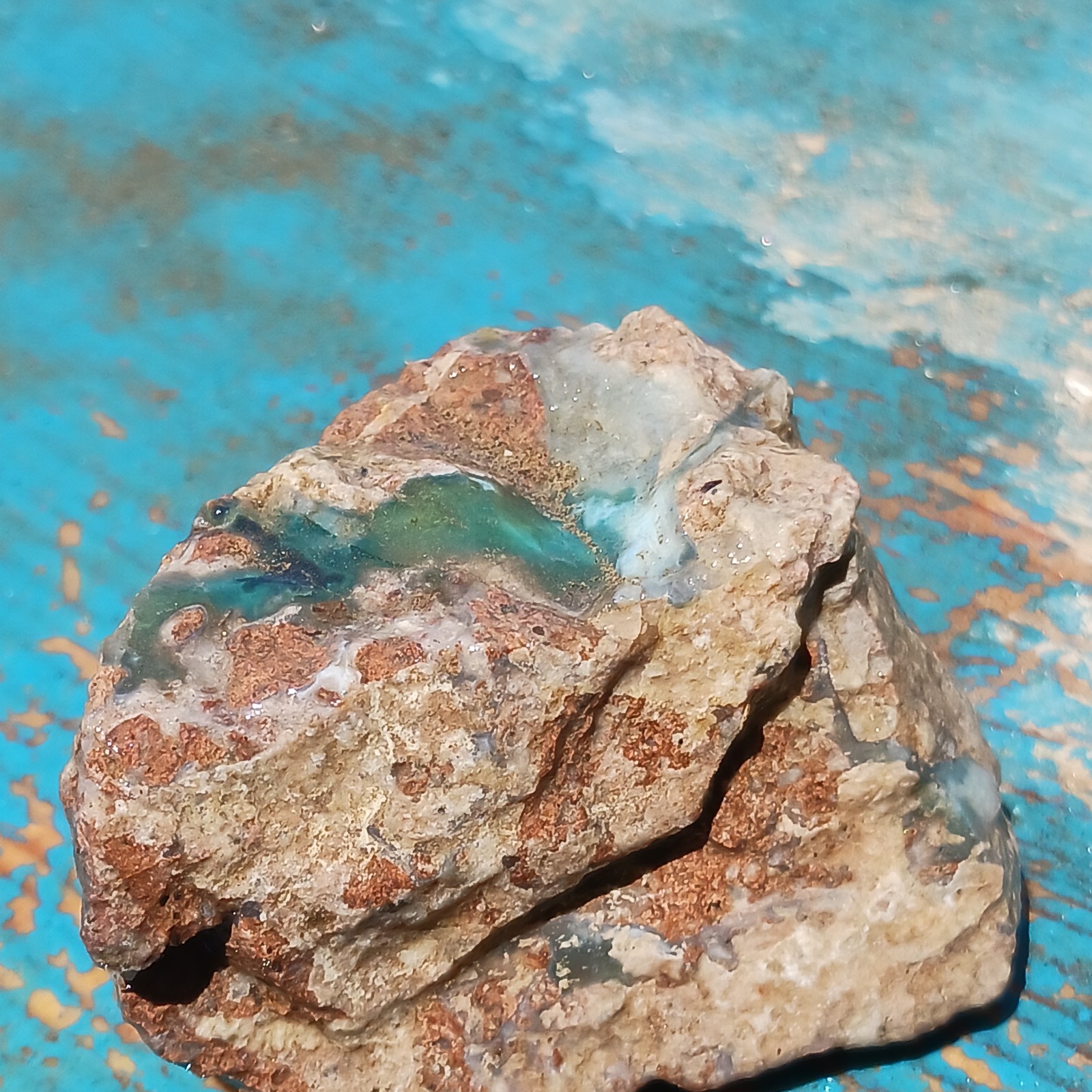 Needles Blue Agate Almost (3 OUNCES) Blue Danube Mine Rough Gem Silica Specimen
