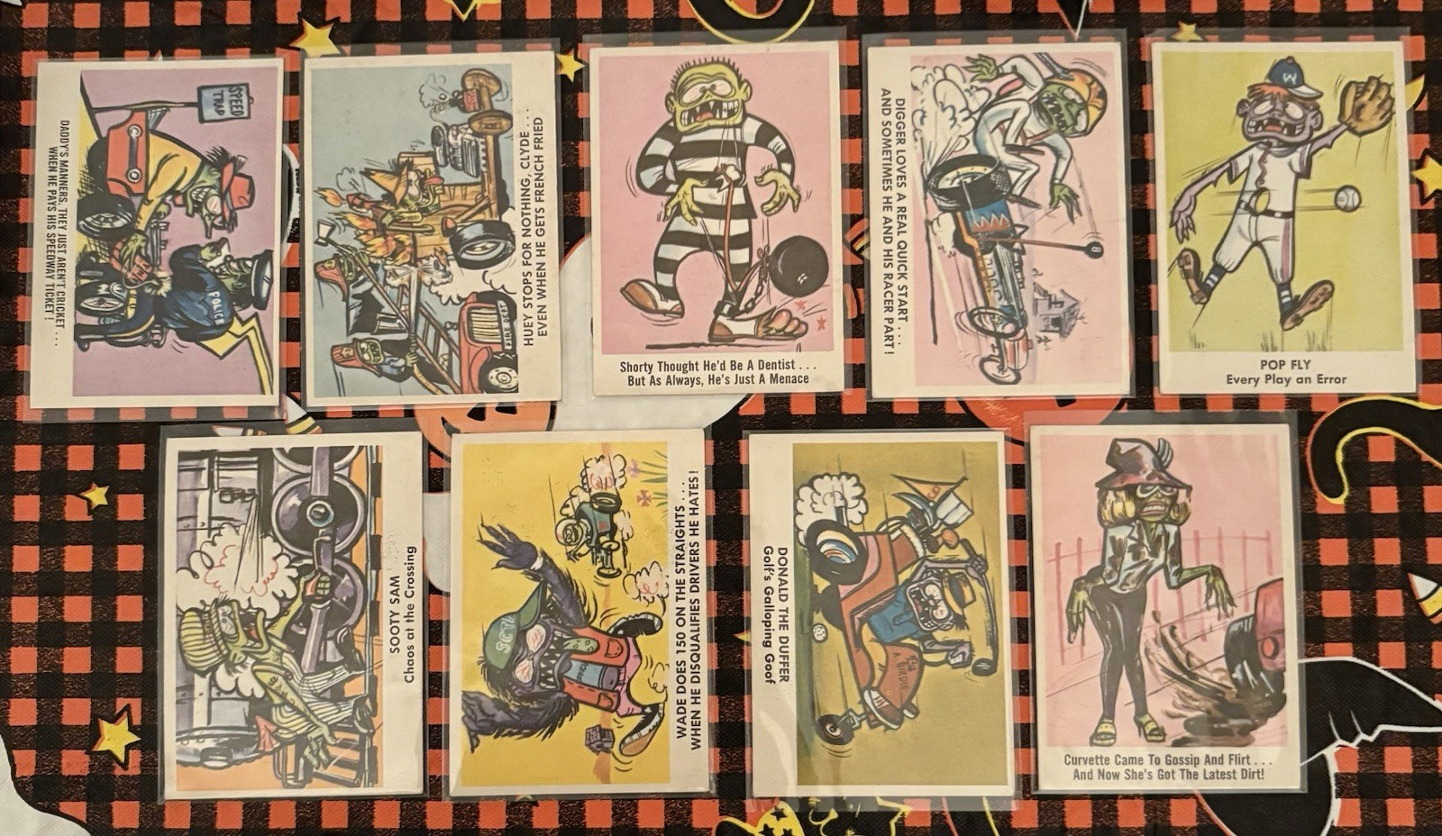 1966 Fleer Weird-ohs (9) Card Lot (Great Condition)