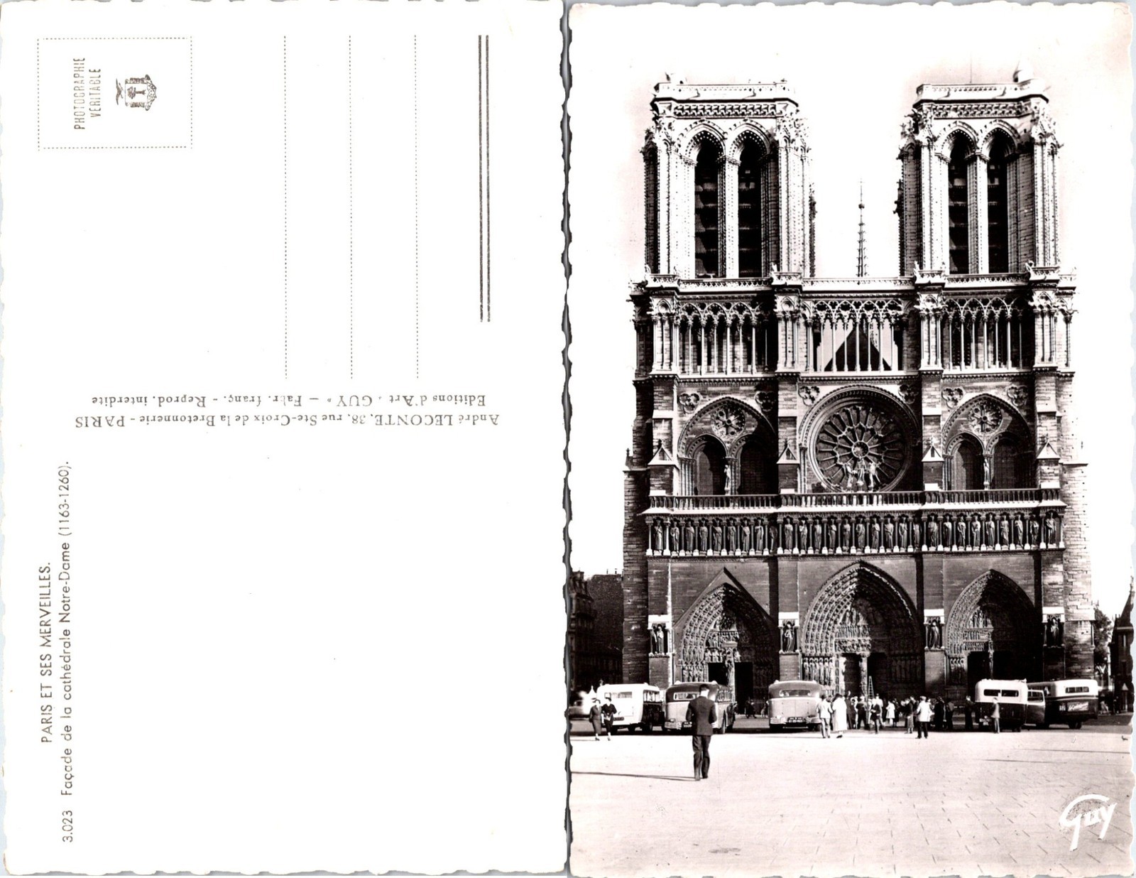 Facade de la cathedrale Notre-Dame, RPPC France Postcards unused 55910