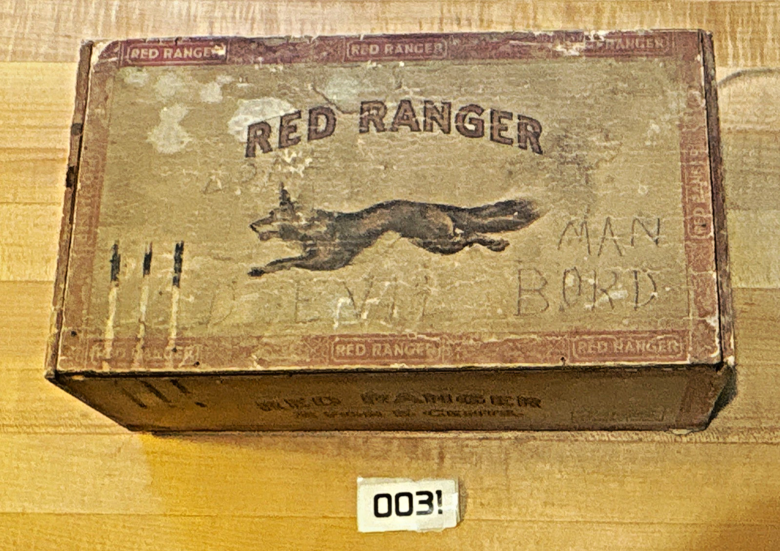 Vintage Red Ranger Cigar Box Tobacco Advertising with Leaping Fox Graphic Vintage Red Ranger Cigar Box Tobacco Advertising with Leaping Fox Graphic