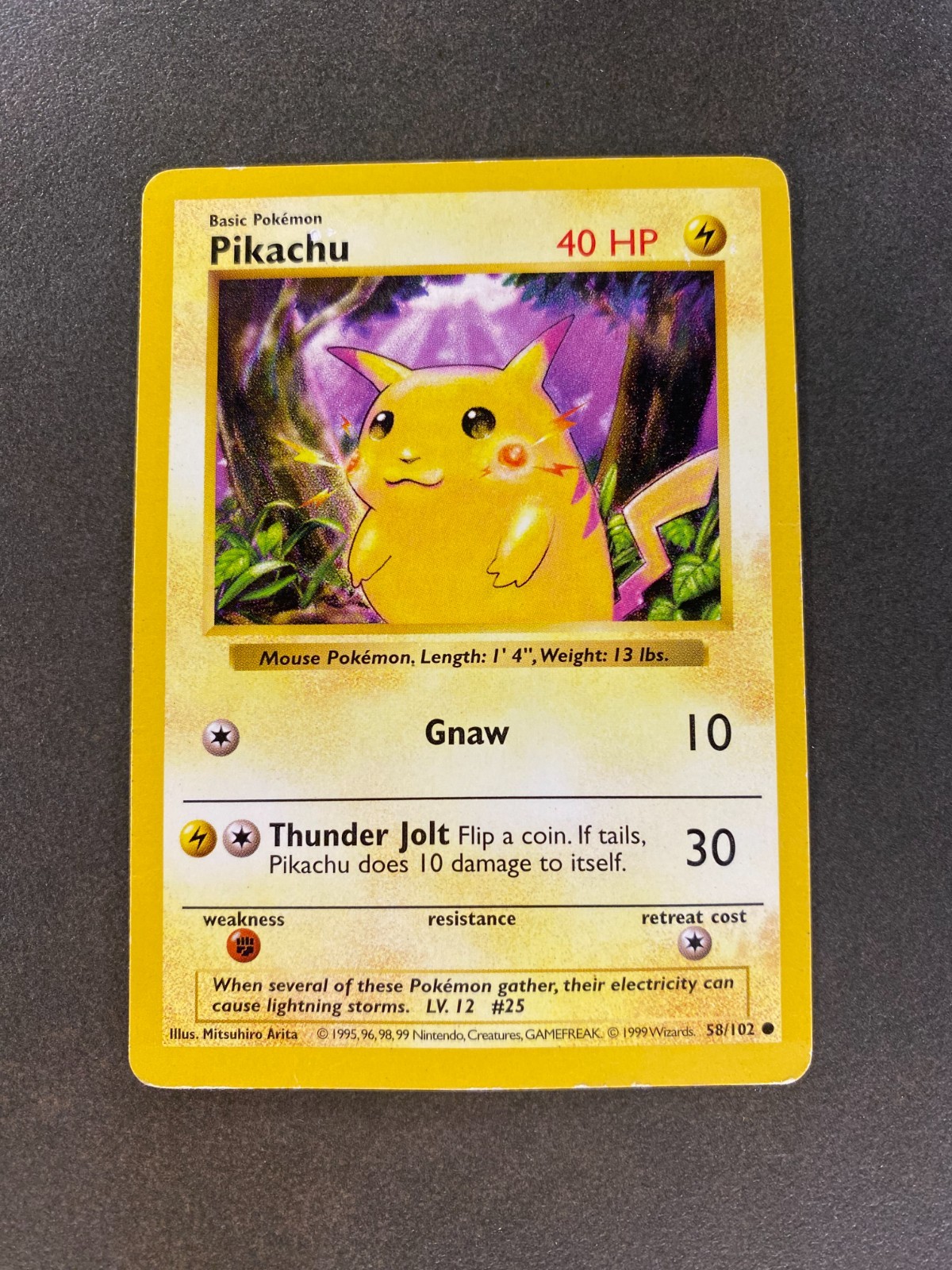 Shadowless Red Cheeks Pikachu - 58/102 - Base Set - Vintage 1999 Pokemon Card Shadowless Red Cheeks Pikachu - 58/102 - Base Set - Vintage 1999 Pokemon Card