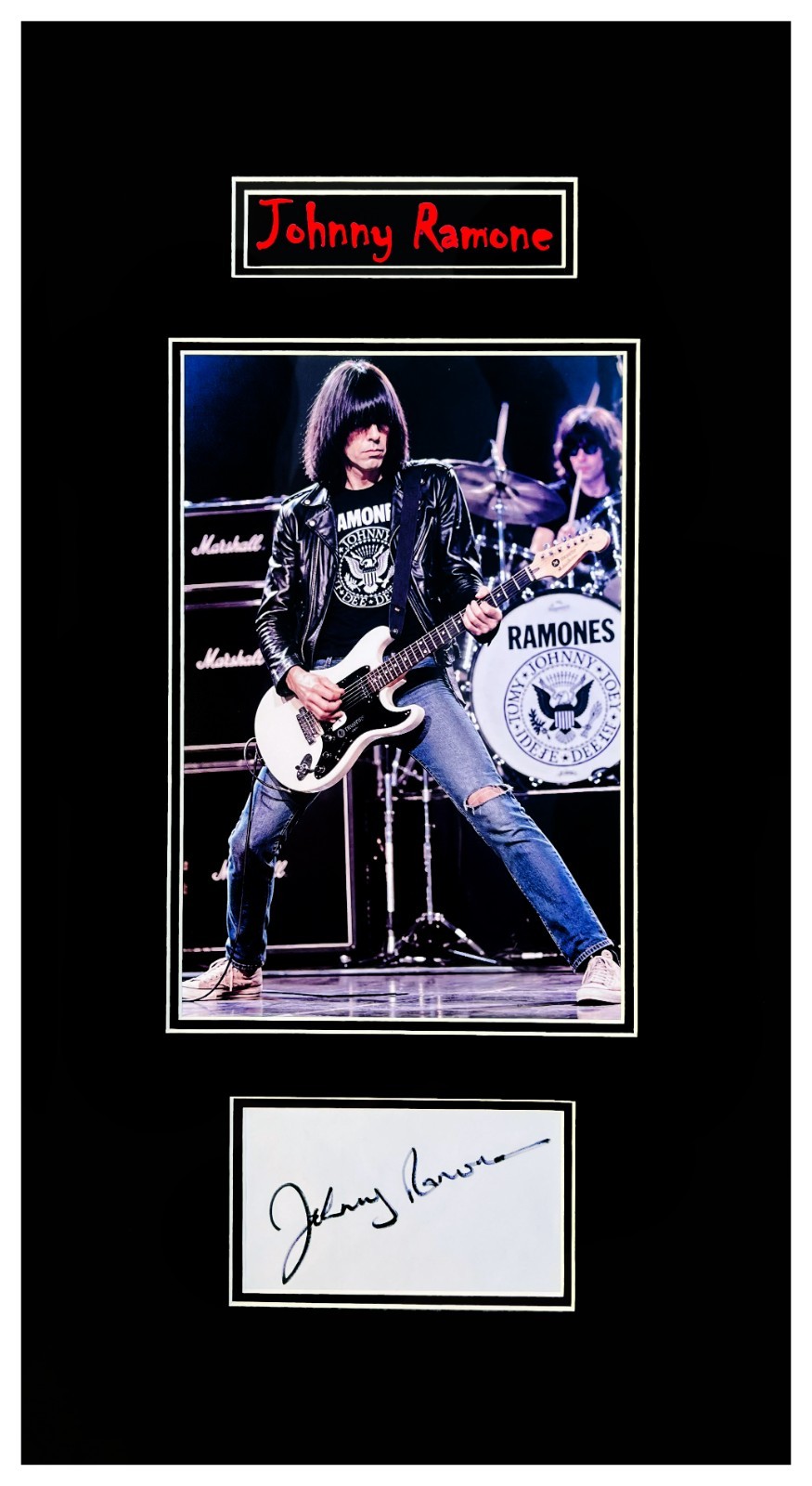 Johnny Ramone Signature Musuem Framed Ready to Display