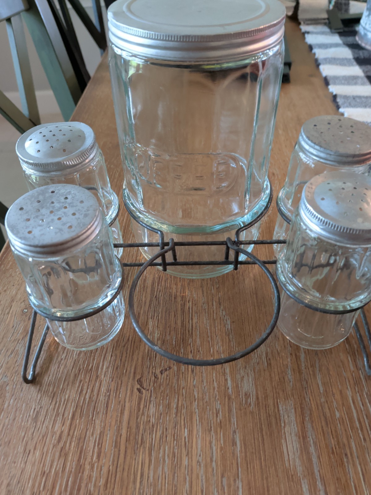 Vintage Hoosier  Ring Glass Coffee Canister 5 Piece Set