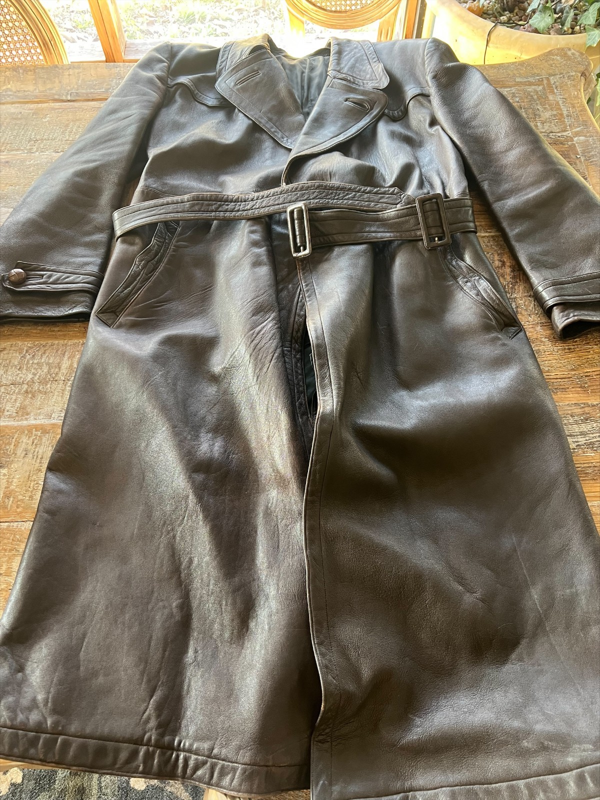 1940's WWII Leather Trench Coat 1940's WWII Leather Trench Coat