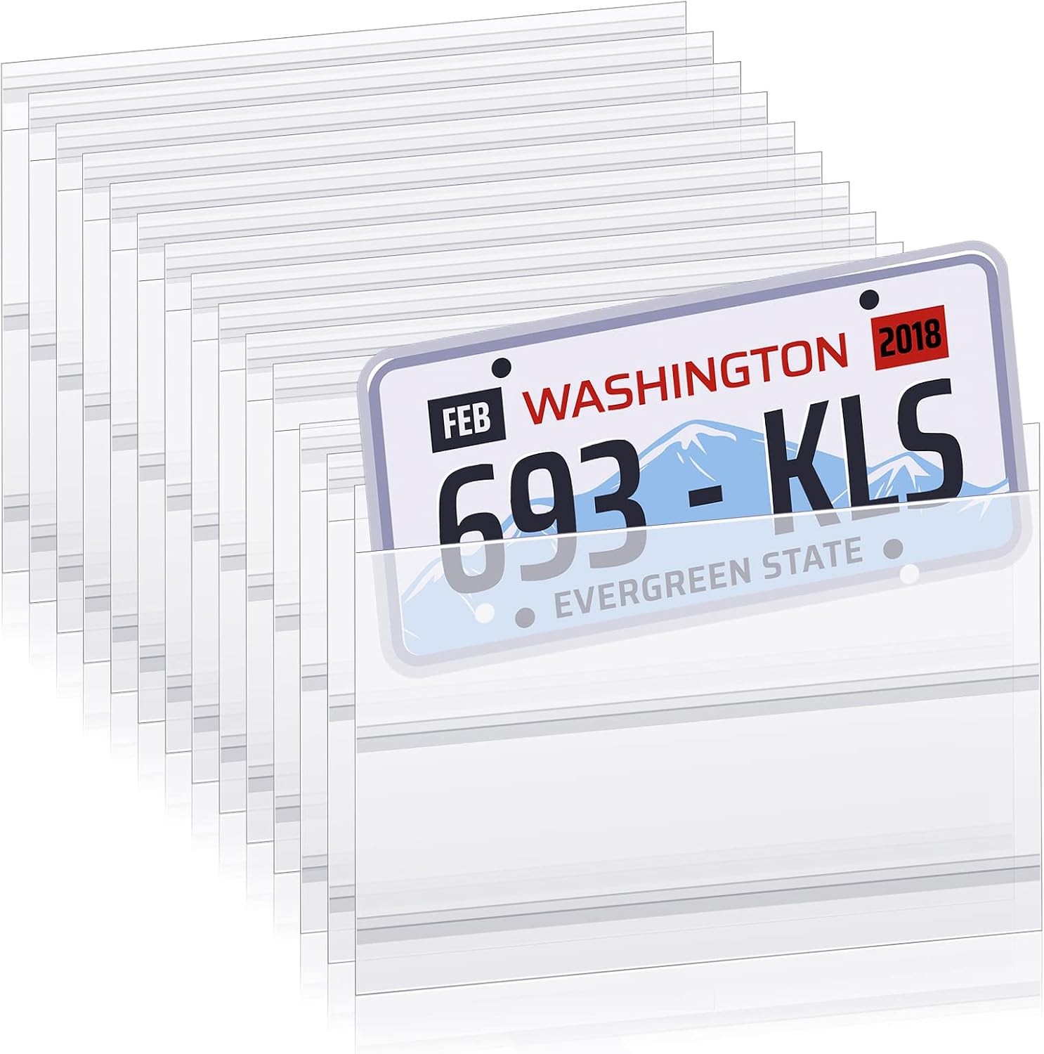 300 Pcs License Plate Protector Clear Tag Cover 11.8 x 7.5 In Accessories