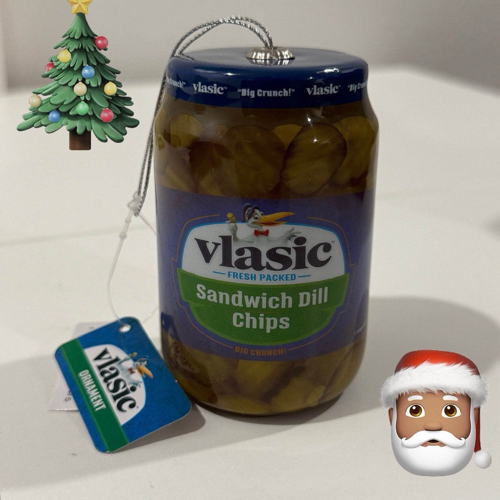Vlasic Dill Pickle Chips Jar Christmas Holiday Ornament  2025 Pickles