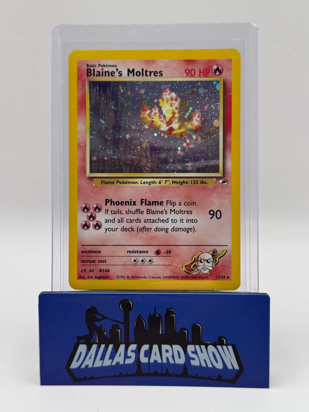 2000 Pokemon - Blaine\'s Moltres (Holo) - 1/132 Gym Heroes Unlimited LP