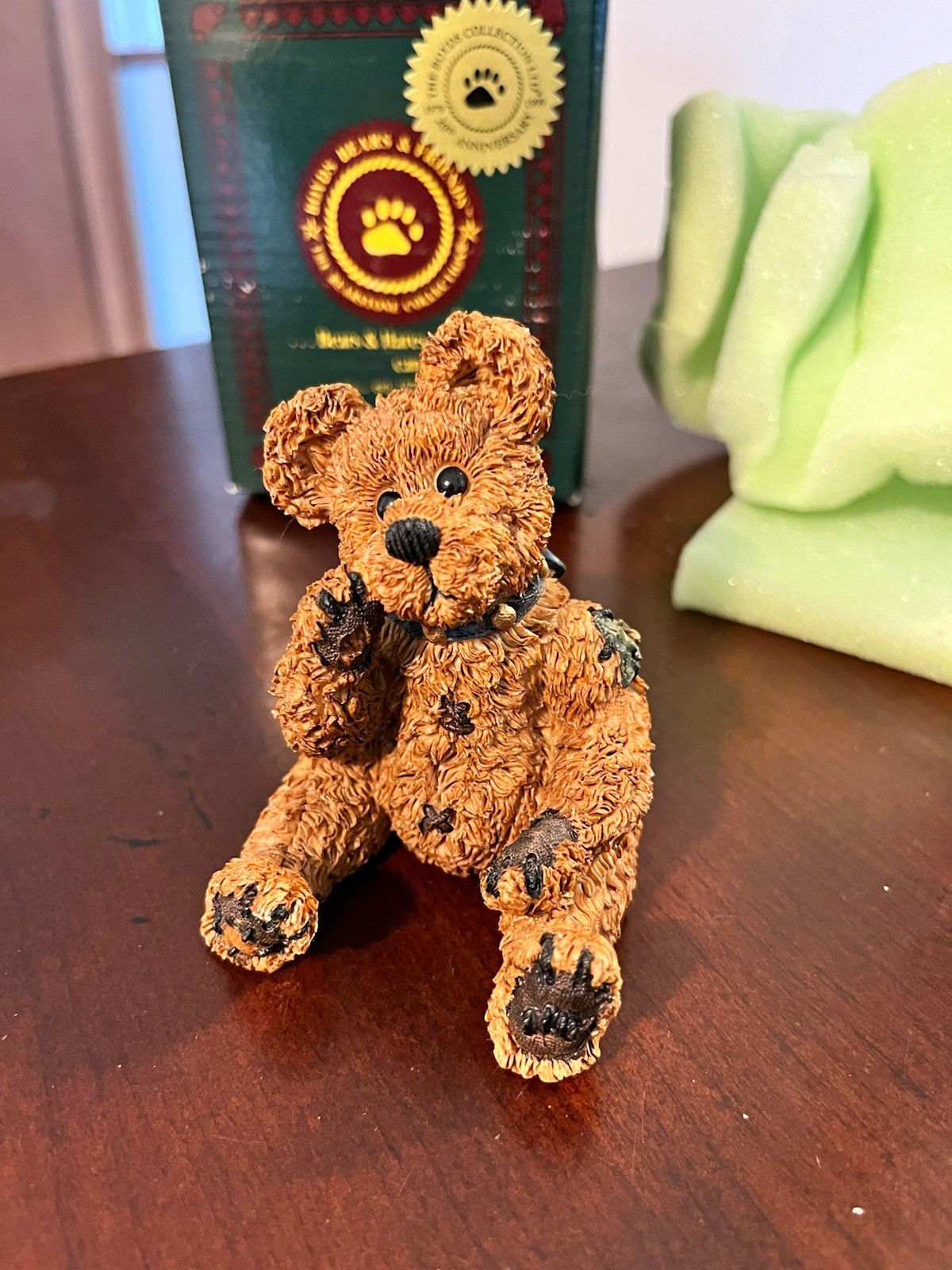 Boyds Bears & Friends Bearstone Bear Figurine Boxed Signed 1999 20th Anniversary
