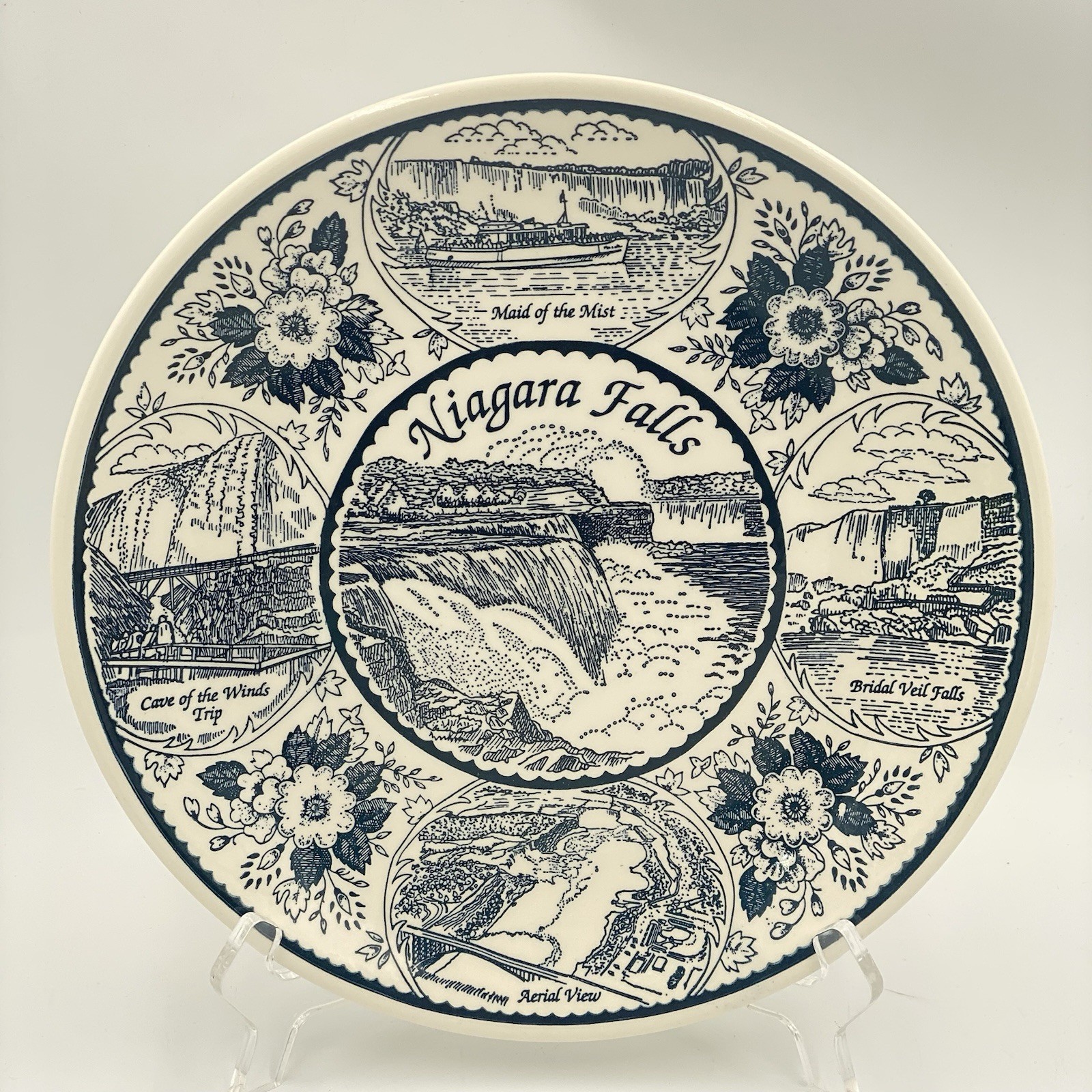 NIAGARA FALLS SOUVENIR PLATE 10” Fine American Ironstone Charles Products VTG