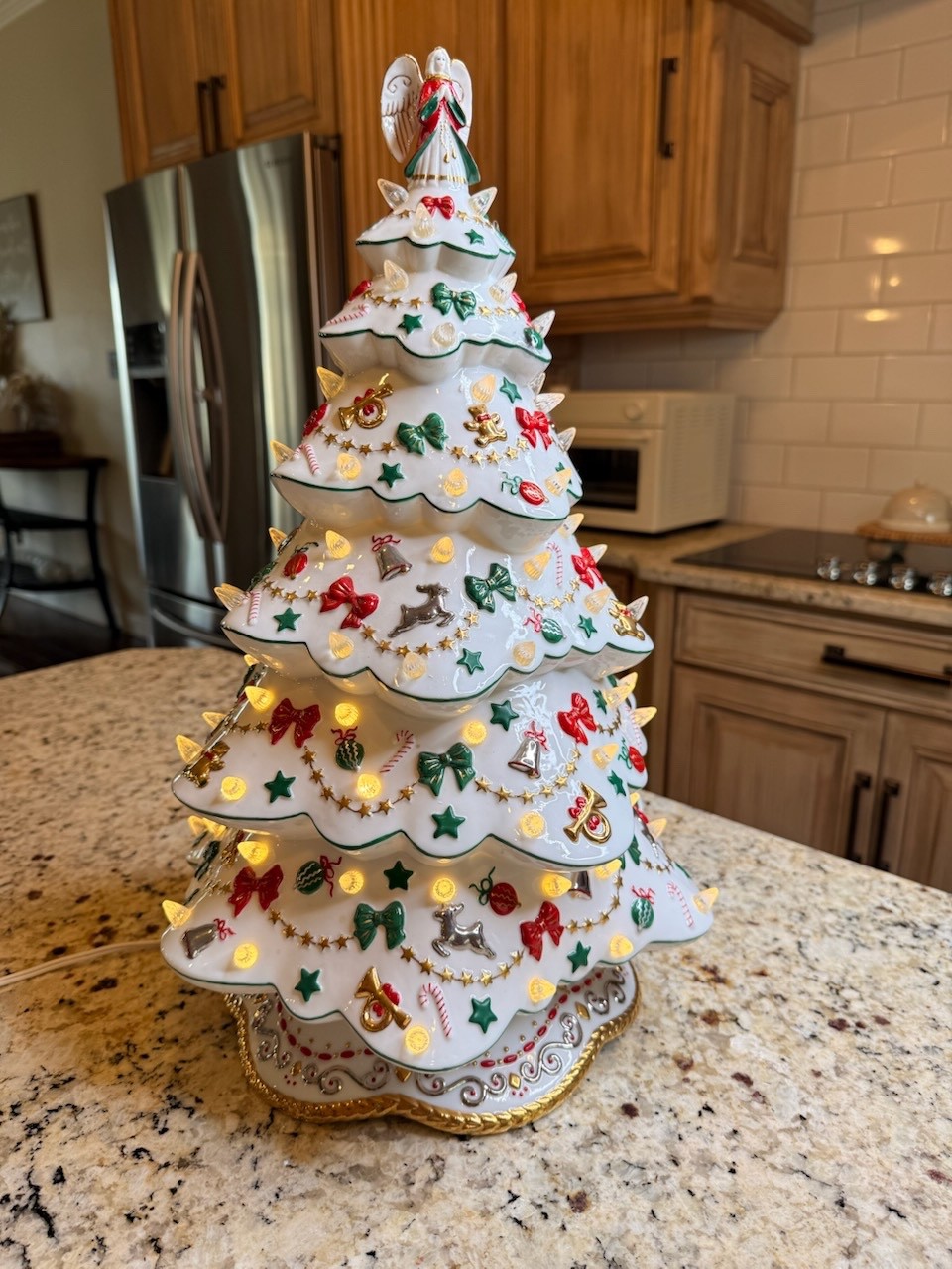 RARE Danbury Mint Vintage White Porcelain Christmas Magic Tree 19.5 Inch Lighted