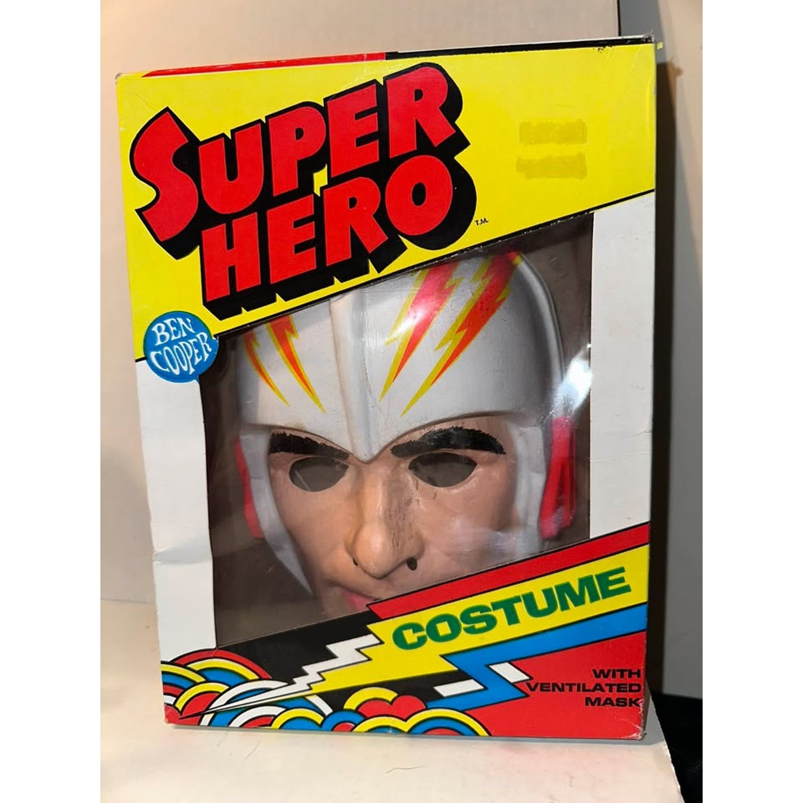 Vintage Halloween Costume Ben Cooper Super Hero MASK ONLY
