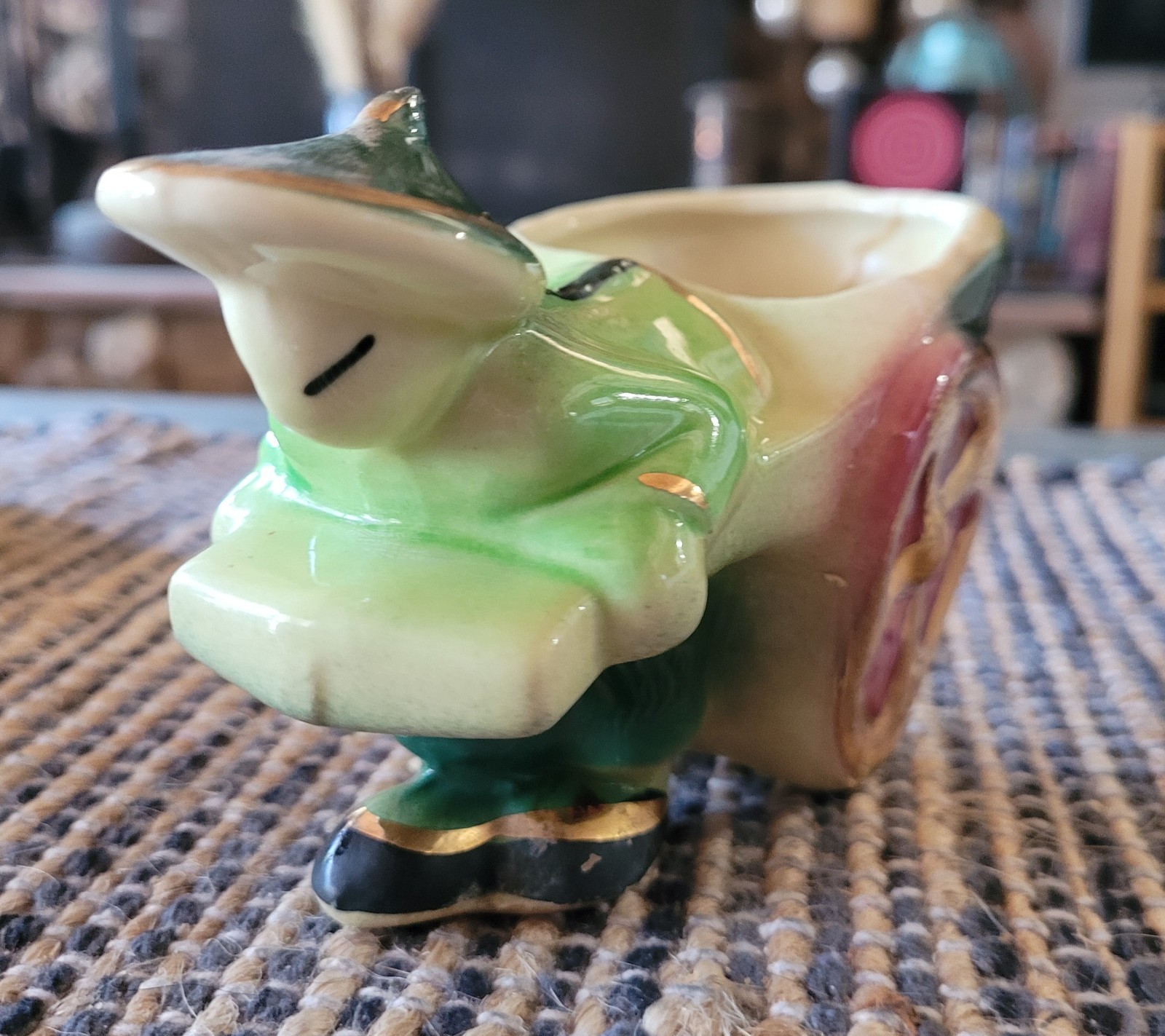 Vintage Shawnee Pottery #539 Ceramic Asian Man With Cart Cute Flower Pot Vintage Shawnee Pottery #539 Ceramic Asian Man With Cart Cute Flower Pot
