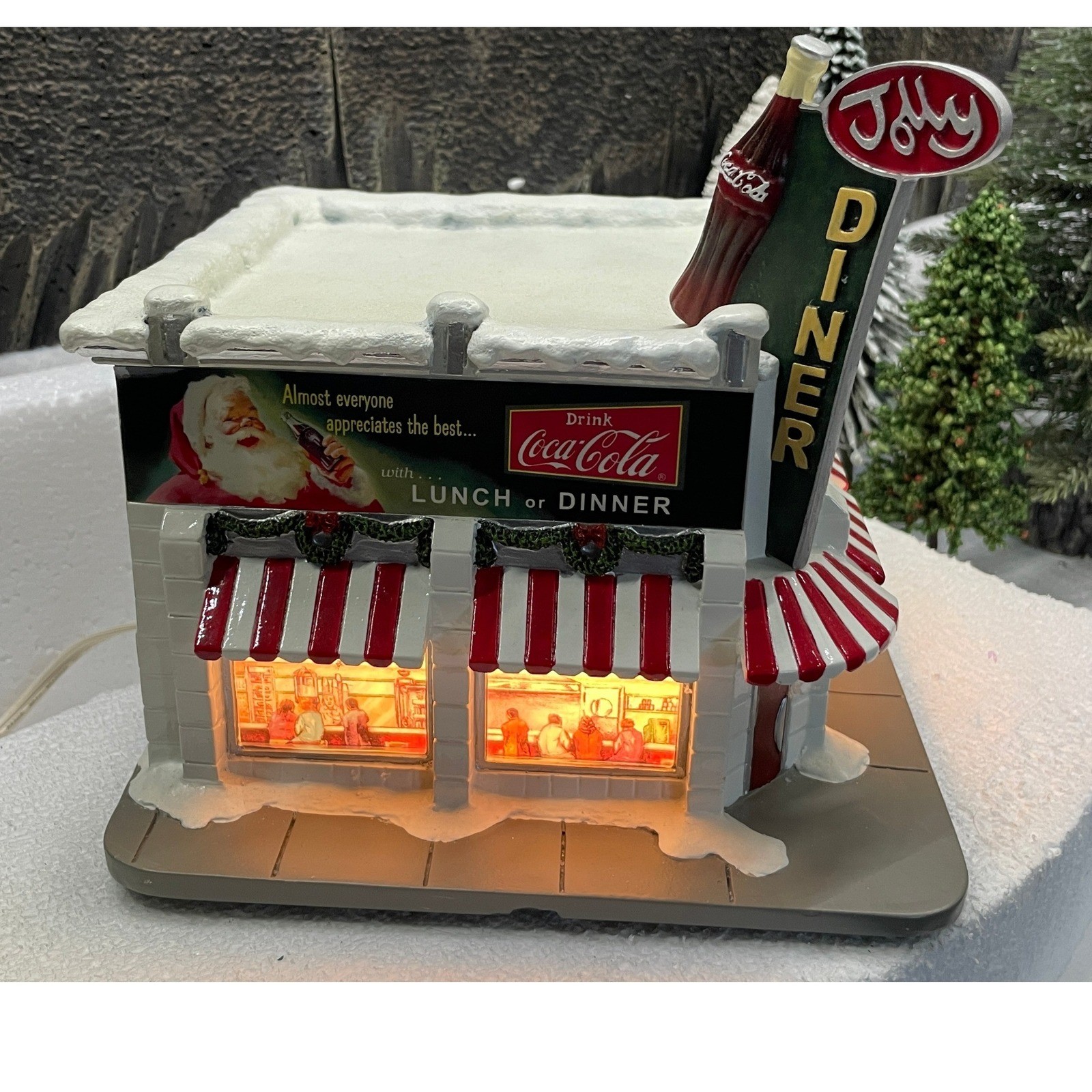 Hawthorne Village Coca-Cola THE JOLLY DINER Holiday Village Lighted 79244 COA Hawthorne Village Coca-Cola THE JOLLY DINER Holiday Village Lighted 79244 COA