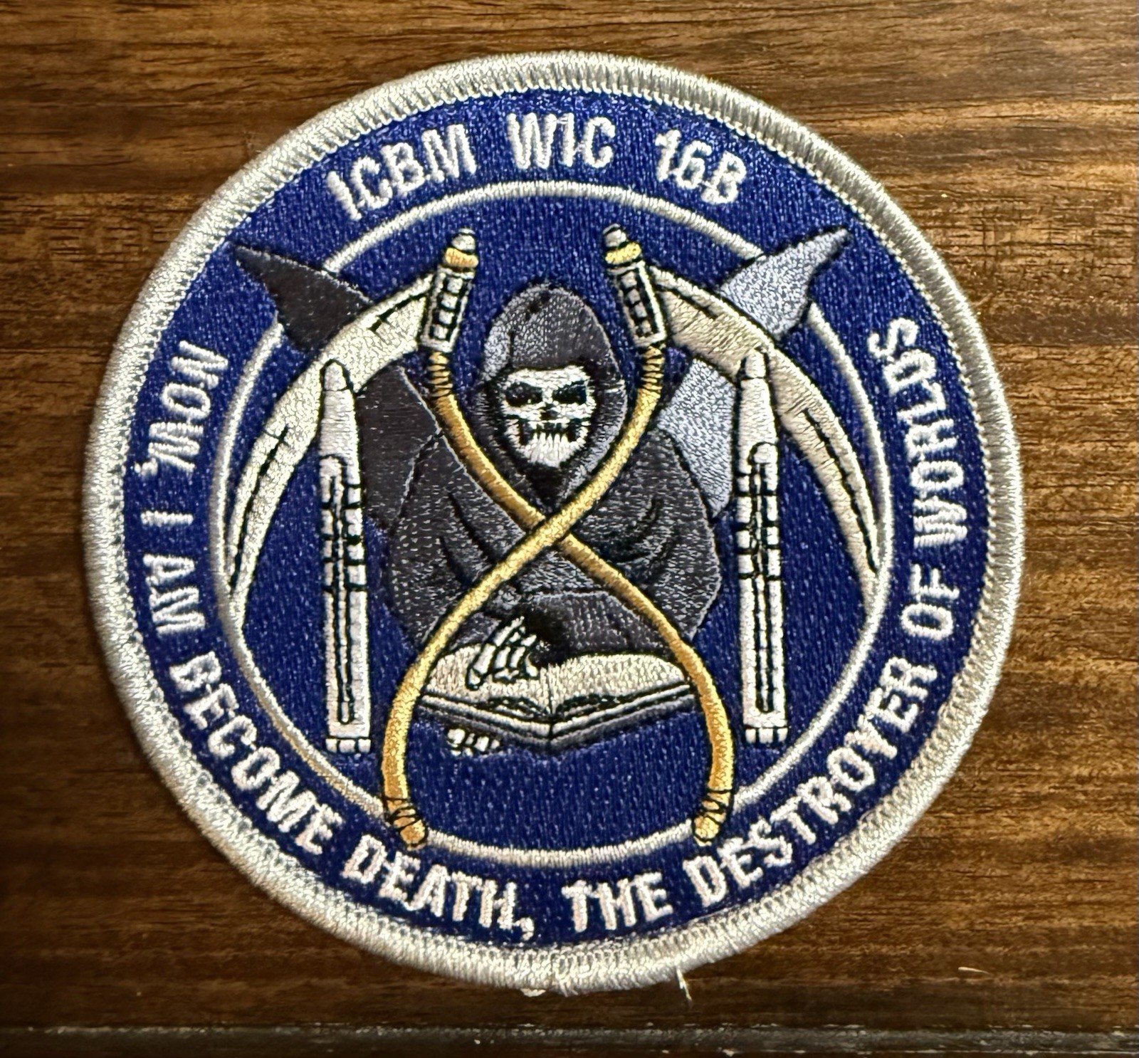 USAF WEAPONS SCHOOL ICBM WIC 16B Nuclear Patch, Grim Reaper, Skull USAF WEAPONS SCHOOL ICBM WIC 16B Nuclear Patch, Grim Reaper, Skull
