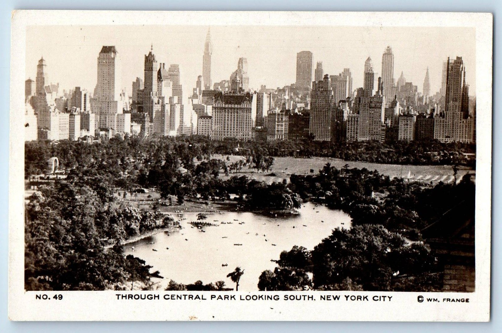 c1910's Through Central Park Looking South New York City NY RPPC Photo Postcard c1910's Through Central Park Looking South New York City NY RPPC Photo Postcard