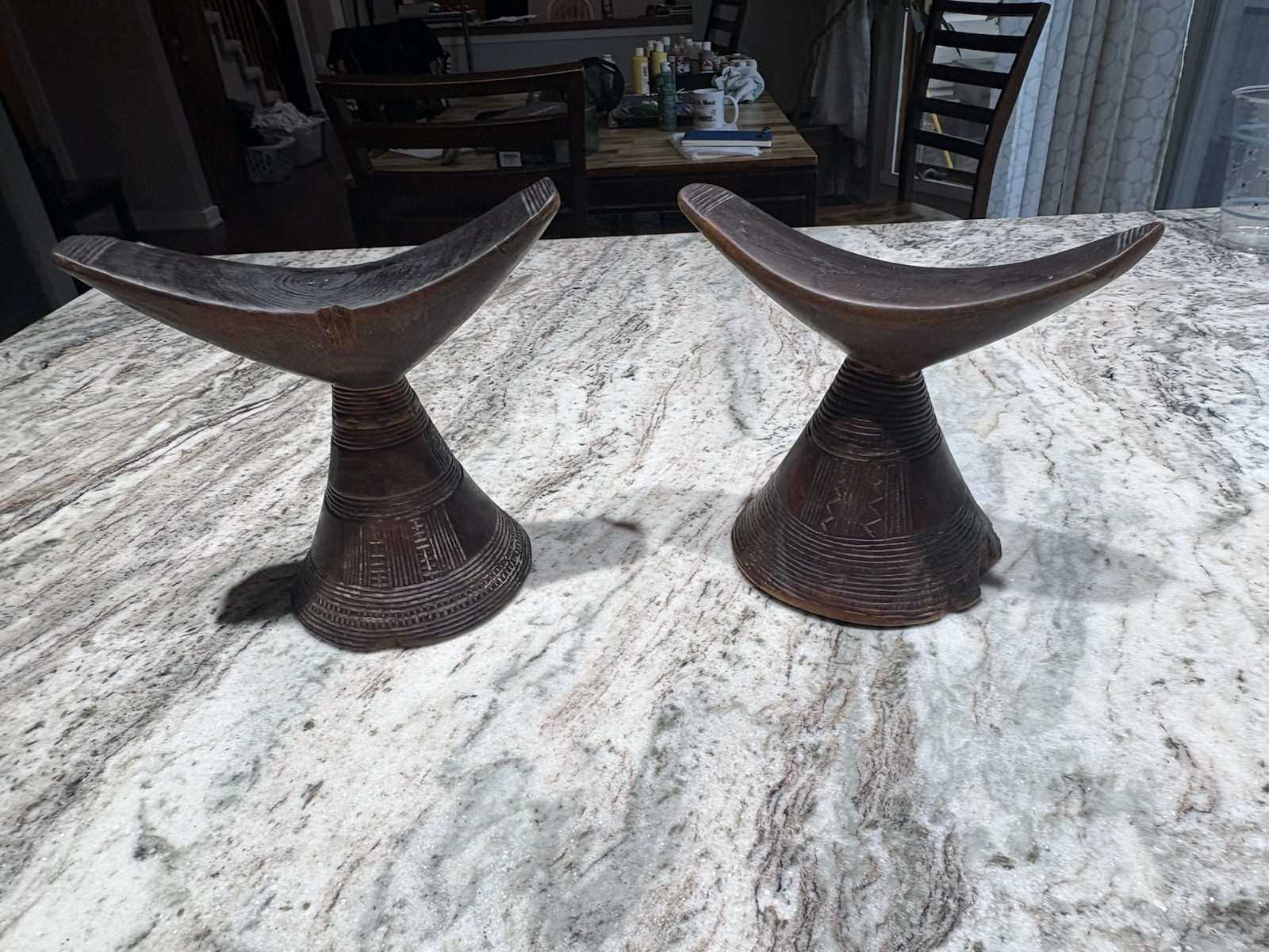 Vintage Ethiopian Oromo/Sidamo Wooden Headrests – African Tribal Art – Pair