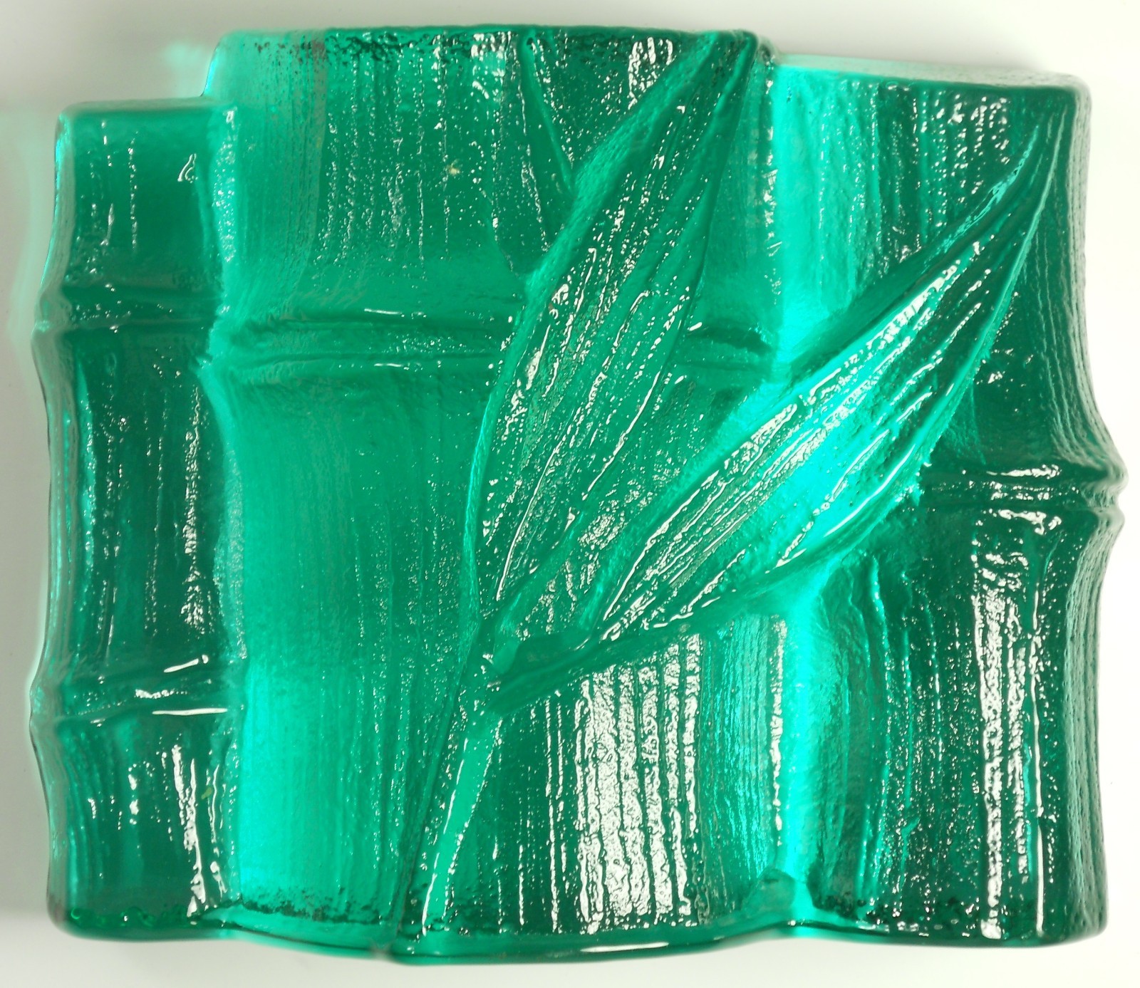 rare Blenko Green Blue Glass Bamboo Bookend Vintage MCM Midcentury 4.8 rare Blenko Green Blue Glass Bamboo Bookend Vintage MCM Midcentury 4.8