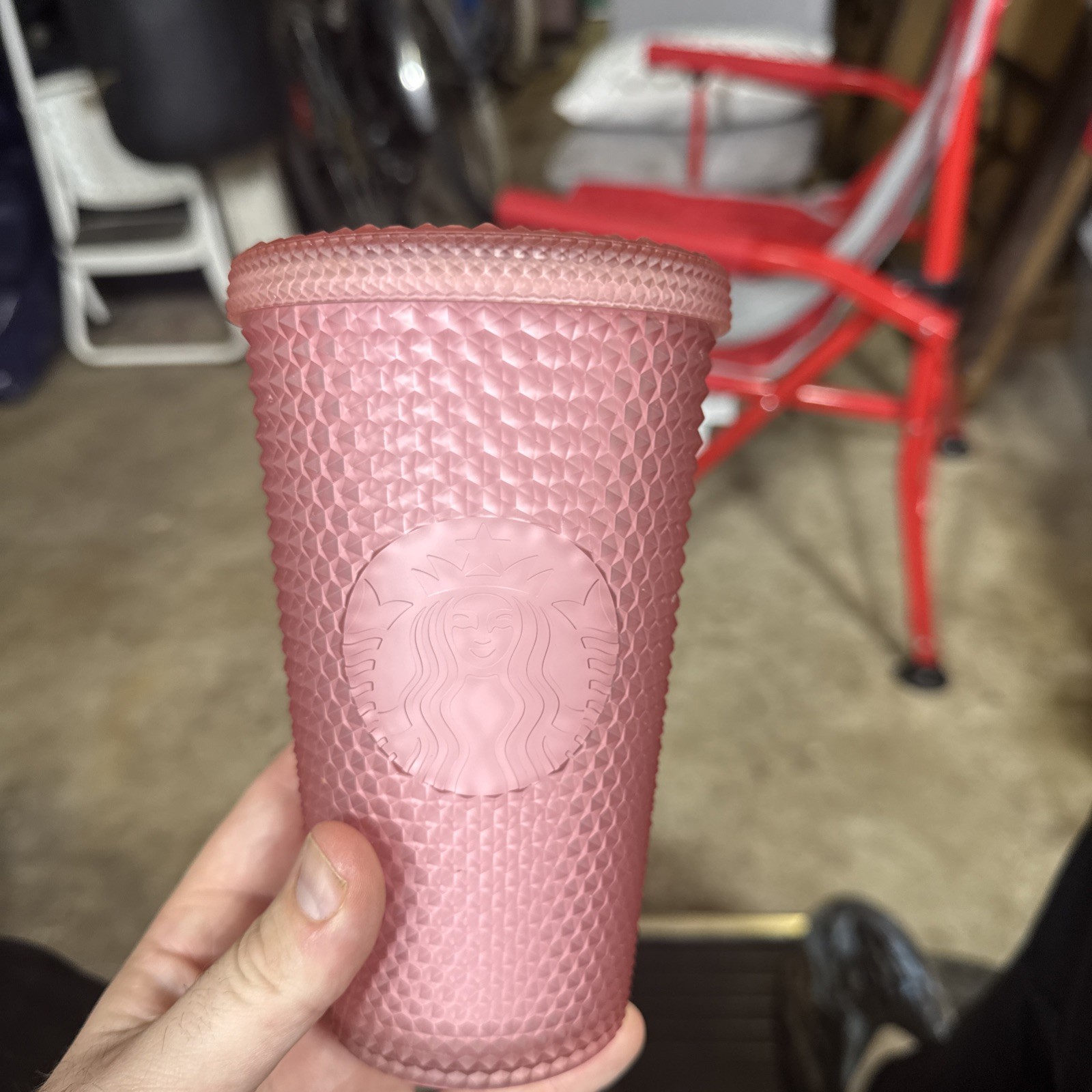 Jelly Pink Studded Starbucks Tumbler Blush Matte Pink NO STRAW 16oz