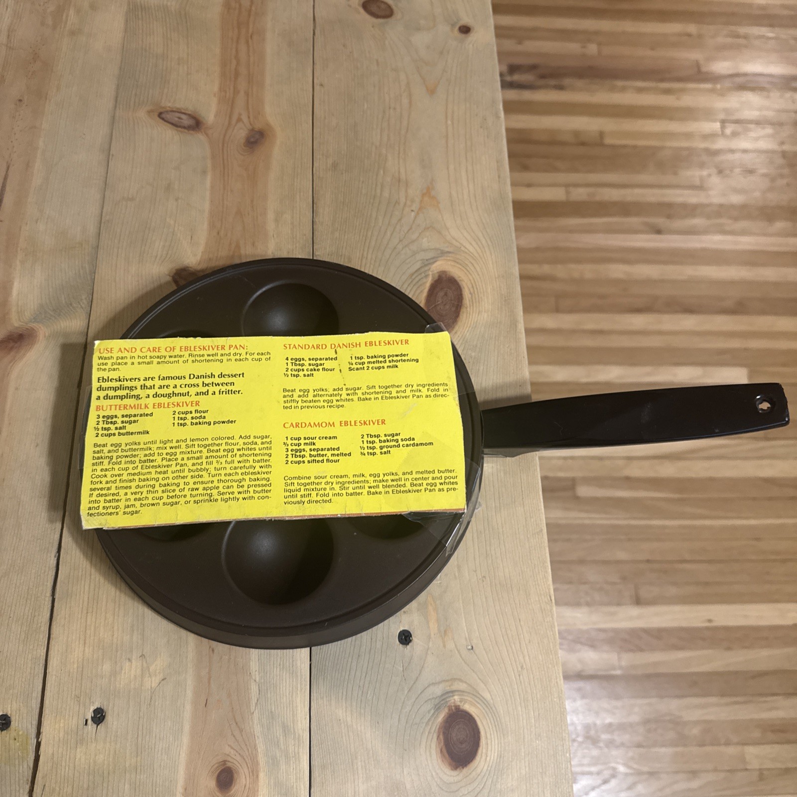 Vintage Nordic Ware Danish Ebelskiver Pan - Made in USA - With Original Recipes