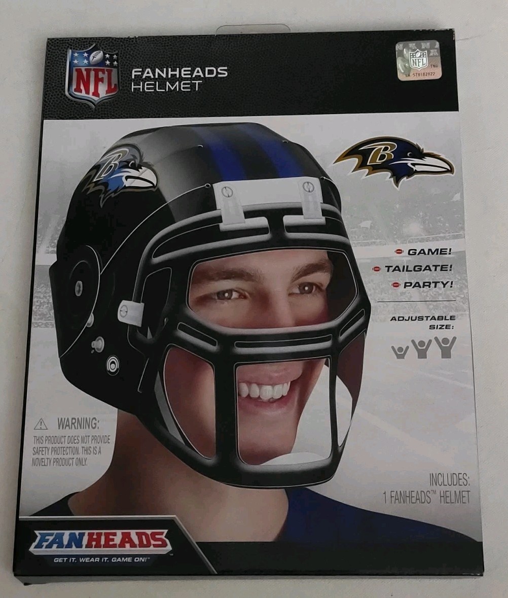 NFL FanHeads Baltimore Ravens Helmet Adjustable Paper Helmet 2018 New NFL FanHeads Baltimore Ravens Helmet Adjustable Paper Helmet 2018 New
