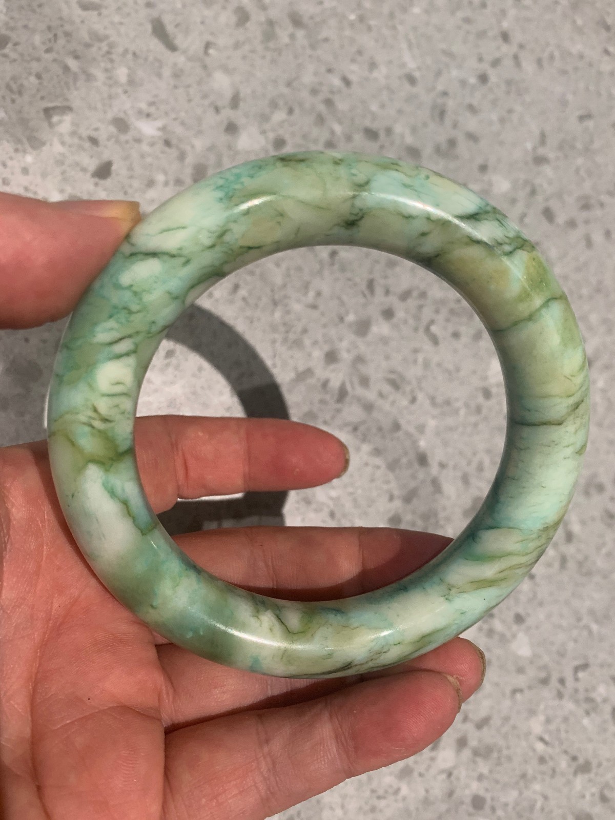 Wonderful Large Tibetan Jade Prayer Bangle Bracelet 68mm(inner diameter)