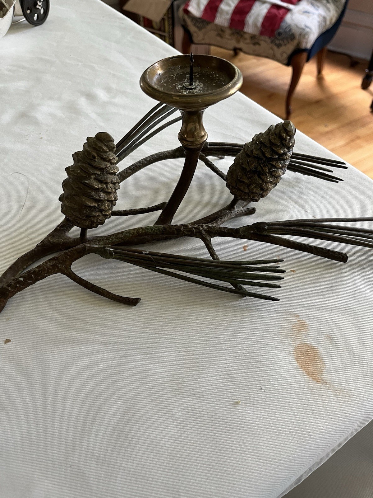Vintage Arte Firenze Bronze Candleholder, Made in Italy, 12”x7” Vintage Arte Firenze Bronze Candleholder, Made in Italy, 12”x7”