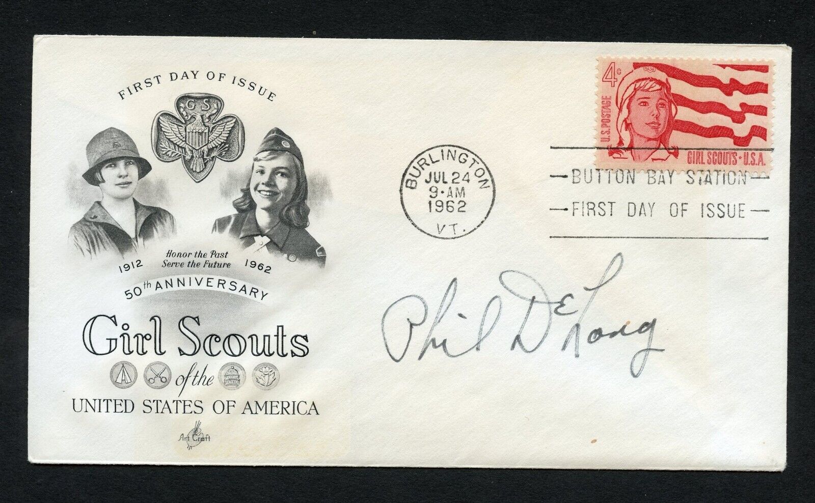 Phil C. Delong d2006 signed autograph auto First Day Cover WWII ACE USMC